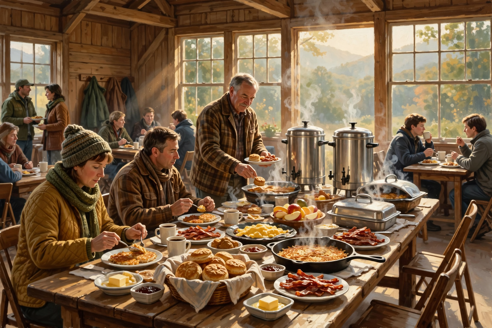 Illustration for 🍳 Fredonia Mountain: Breakfast at 7 and Homecoming at 1