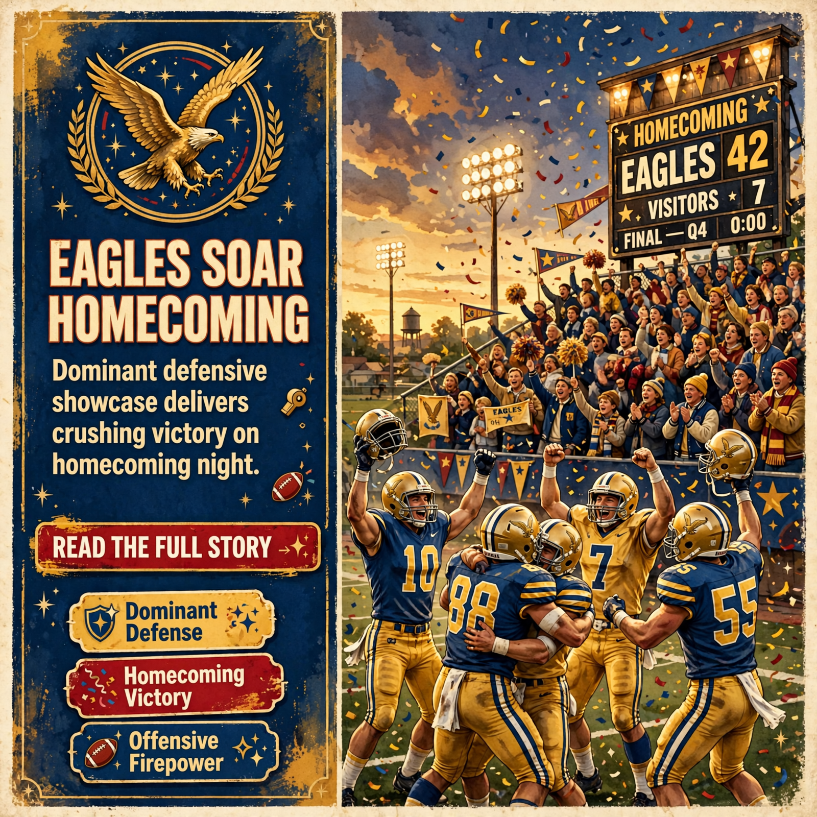 π Rhea County High School Golden Eagles Dominate Loudon County 50-3 on Homecoming Night in Evensville β Featured Image Featured image for "π Rhea County High School Golden Eagles Dominate Loudon County 50-3 on Homecoming Night in Evensville"