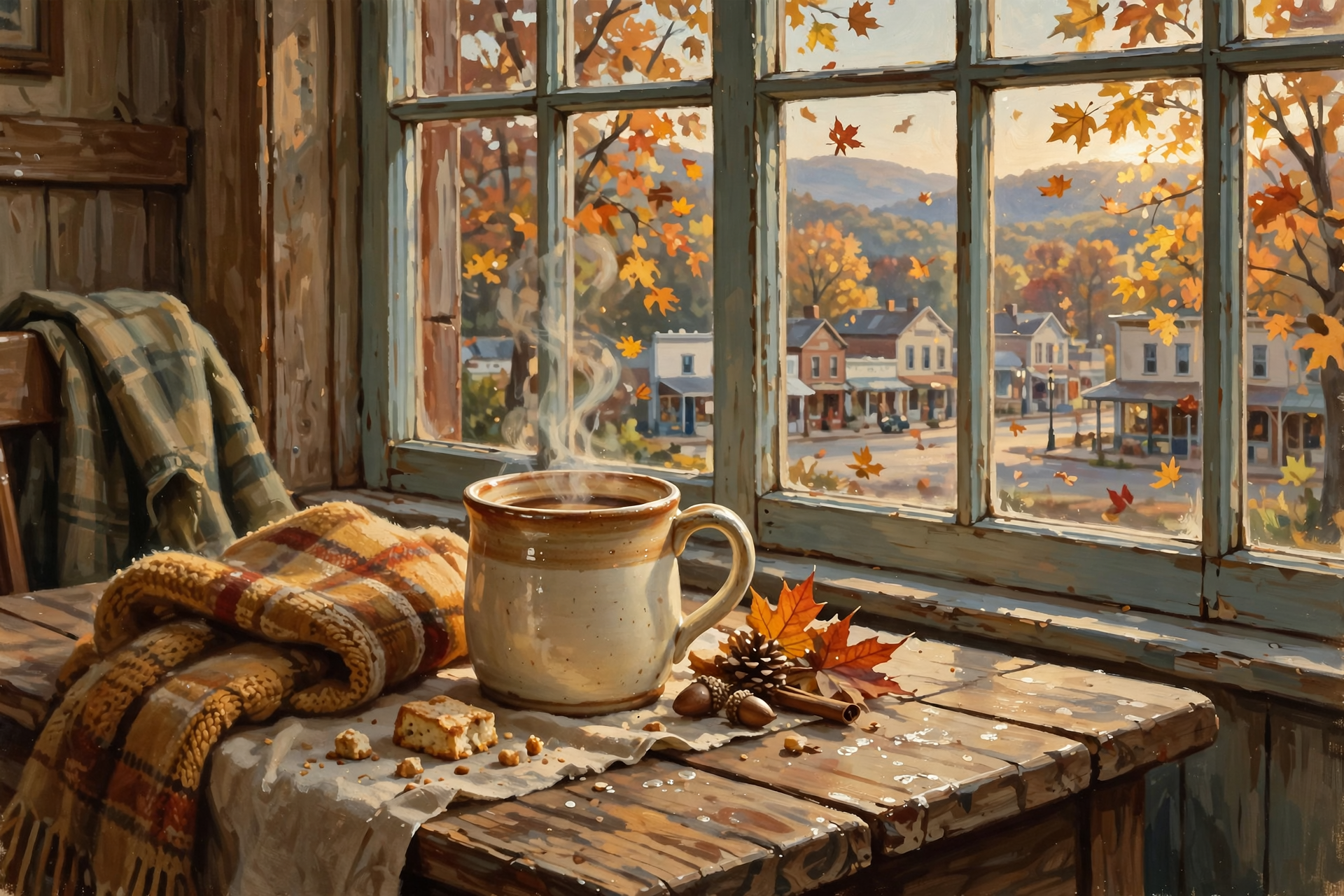 Illustration for 🏡 Warm Cups, Young Hands and Fireplace Weather