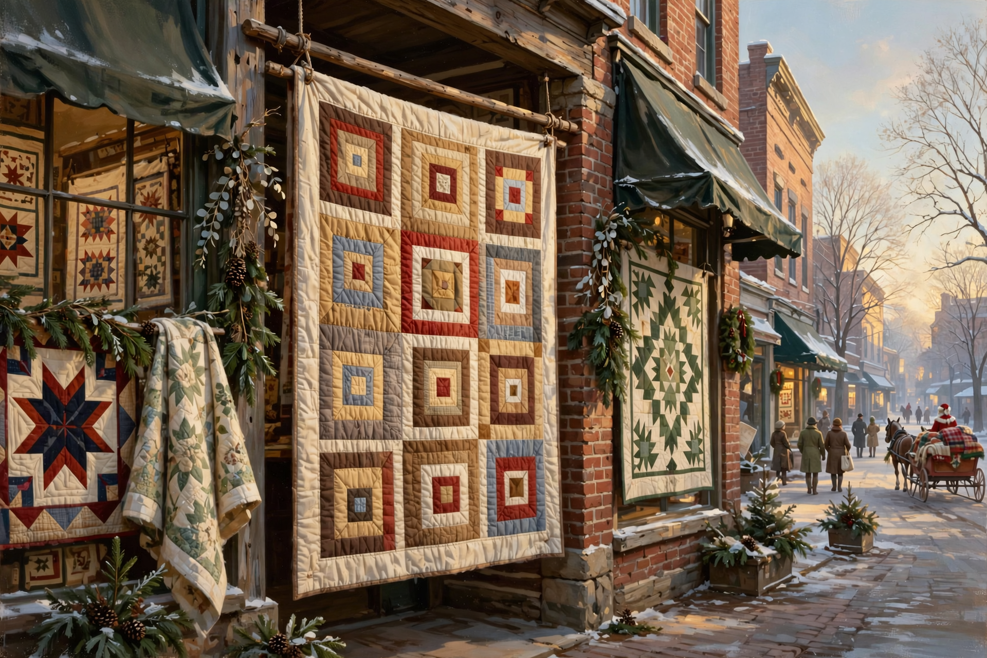 Illustration for 🧵 Walk Among the Quilts, Then Ride a Sleigh With Santa in Bell Buckle