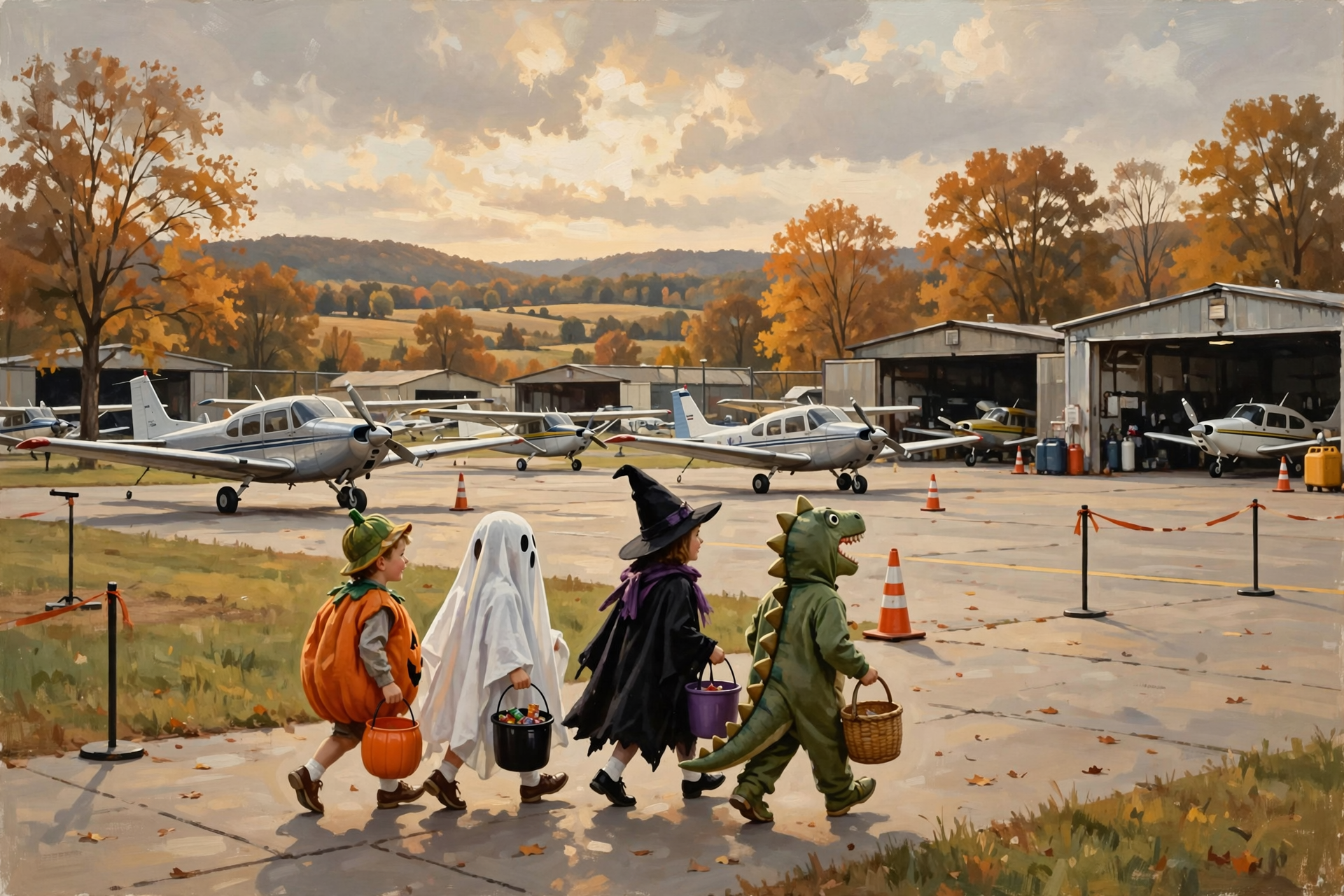 Illustration for ✈️ Trick-or-Treat Among the Airplanes at Cleveland's Hallowings