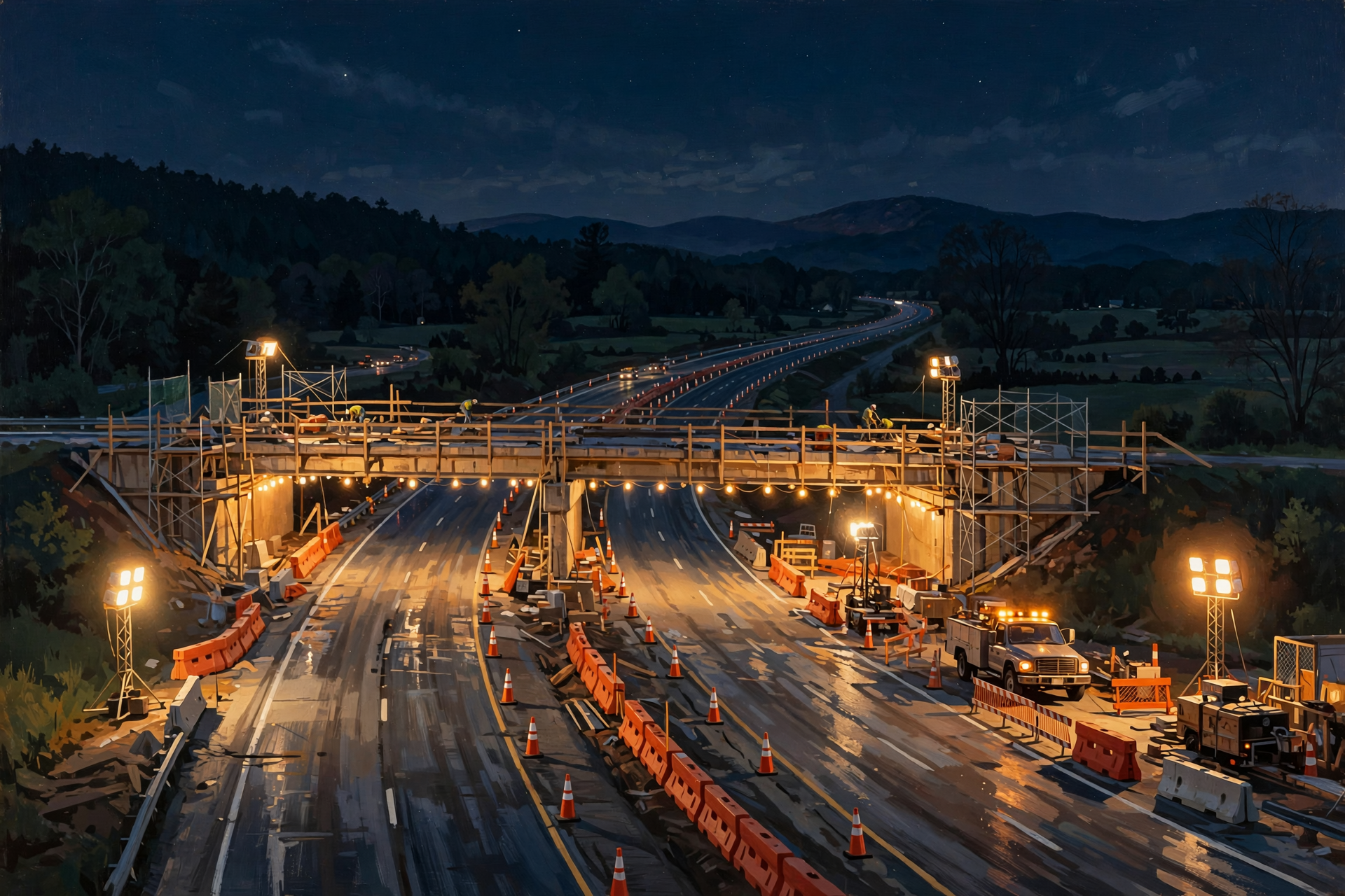 Illustration for 🛣οΈ West Over the Mountain: Exit 117 Ramp Back Monday, Night Work at Exit 111