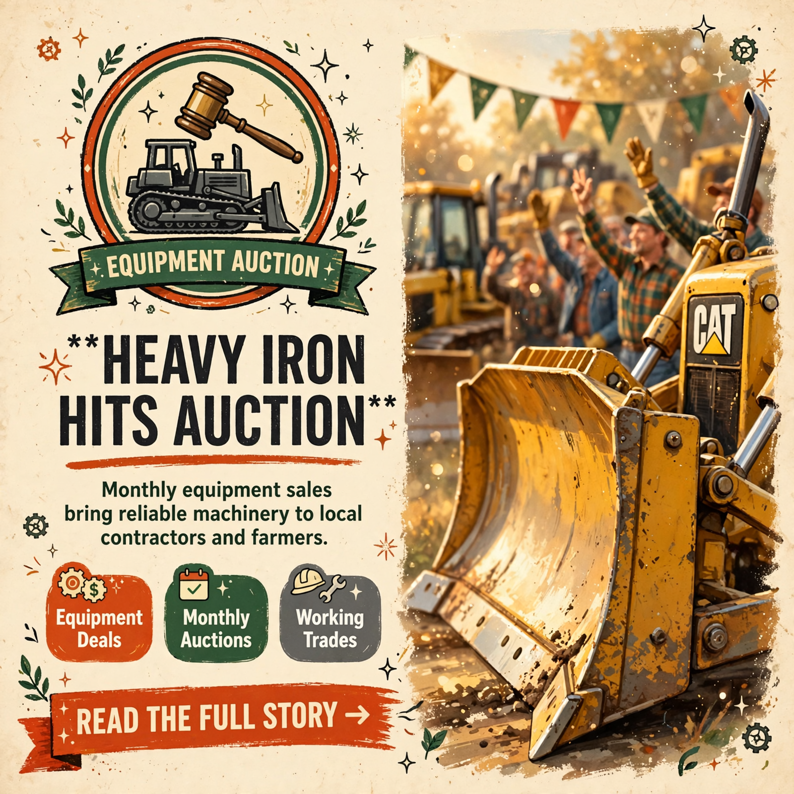 Featured image for "🚜 Equipment Auction Coming This Saturday in Pikeville - CAT Dozer Featured"
