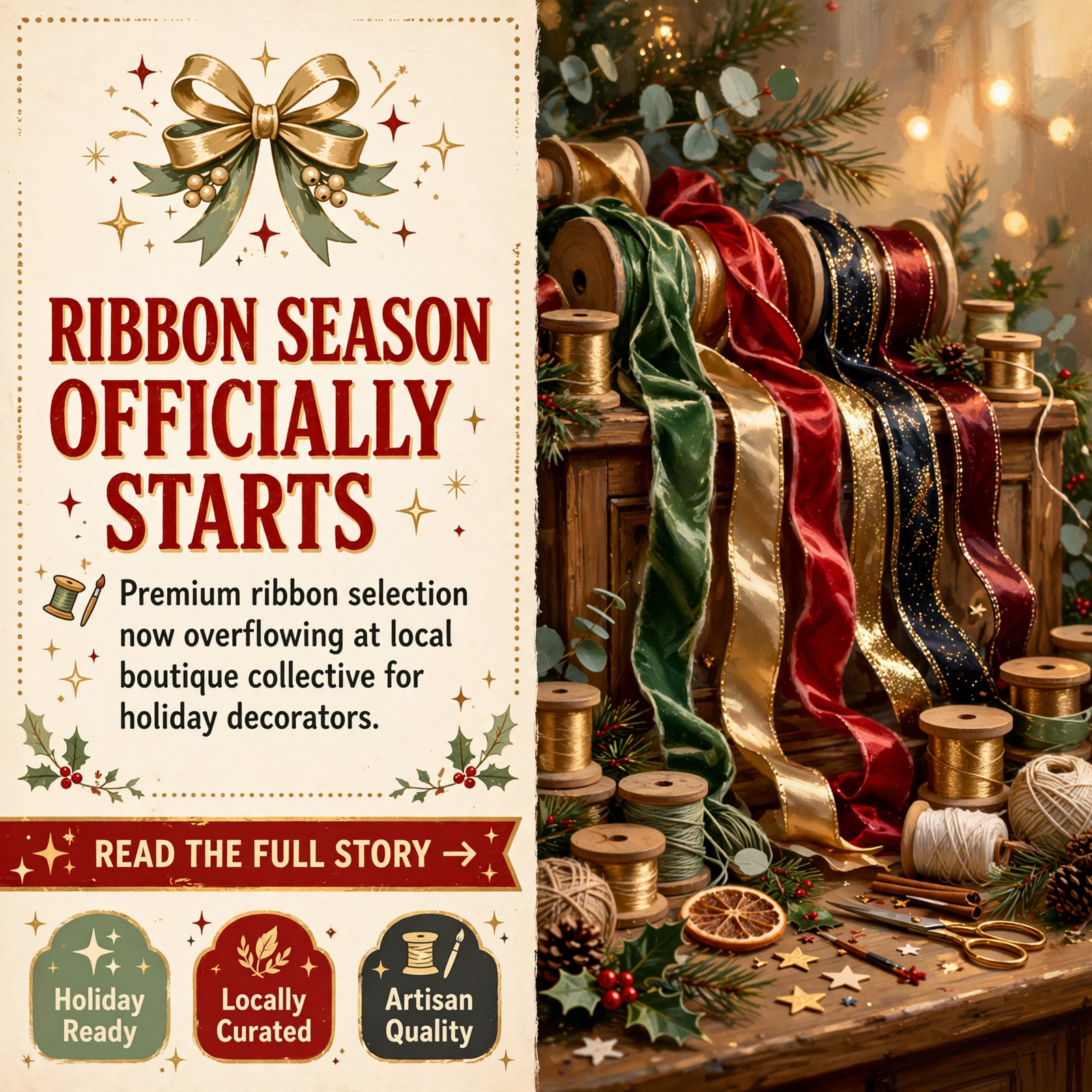 Featured image for "🎀 Premium Ribbon Selection Now Overflowing at Mercantile at the Ridge in East Ridge"