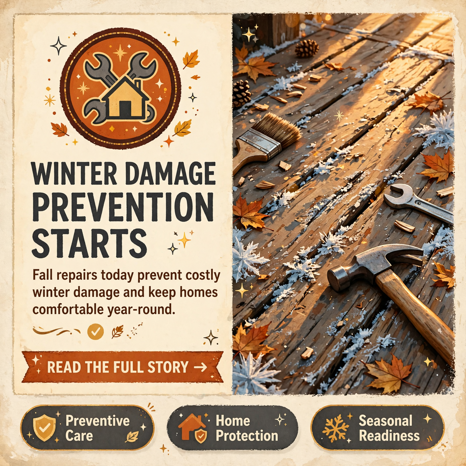 π Fall Home Repair Checklist: Prepare Your Home Before Winter Arrives β Featured Image Featured image for "π Fall Home Repair Checklist: Prepare Your Home Before Winter Arrives"