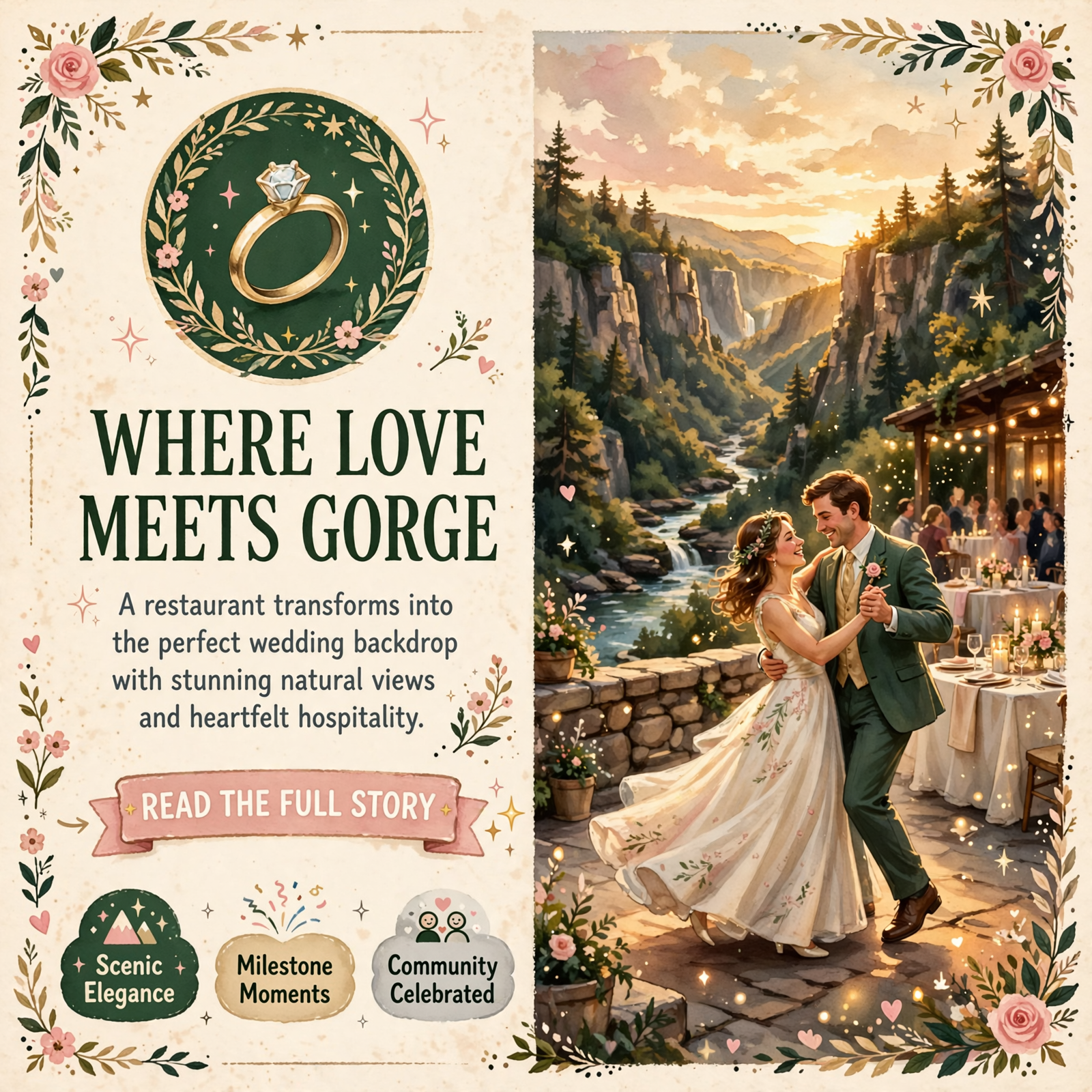 Featured image for "💍 Riverdance in Guild Celebrates Weddings Against a Stunning Gorge Backdrop"