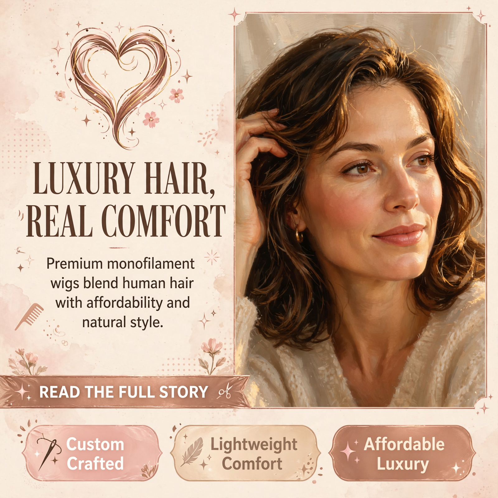 Featured image for "💇‍♀️ Custom Monofilament Wigs with Human Hair Blend Now Available in Graysville"