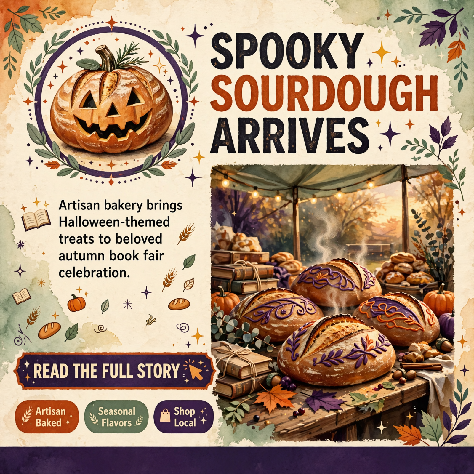 Featured image for "🎃 Field to Flour Sourdough Brings Spooky Treats to Bookanooga in Downtown Chattanooga"
