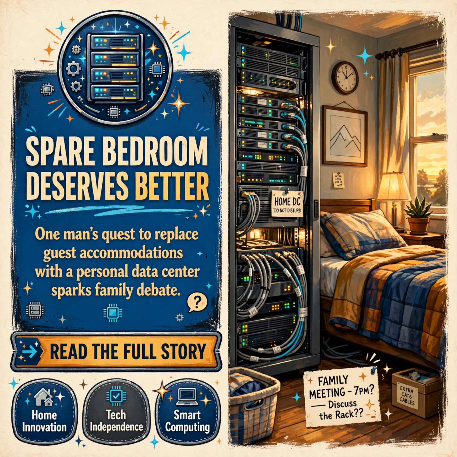 Featured image for "Every Man Deserves a Server Rack. Why the Spare Bedroom Is Wasted on Guests."