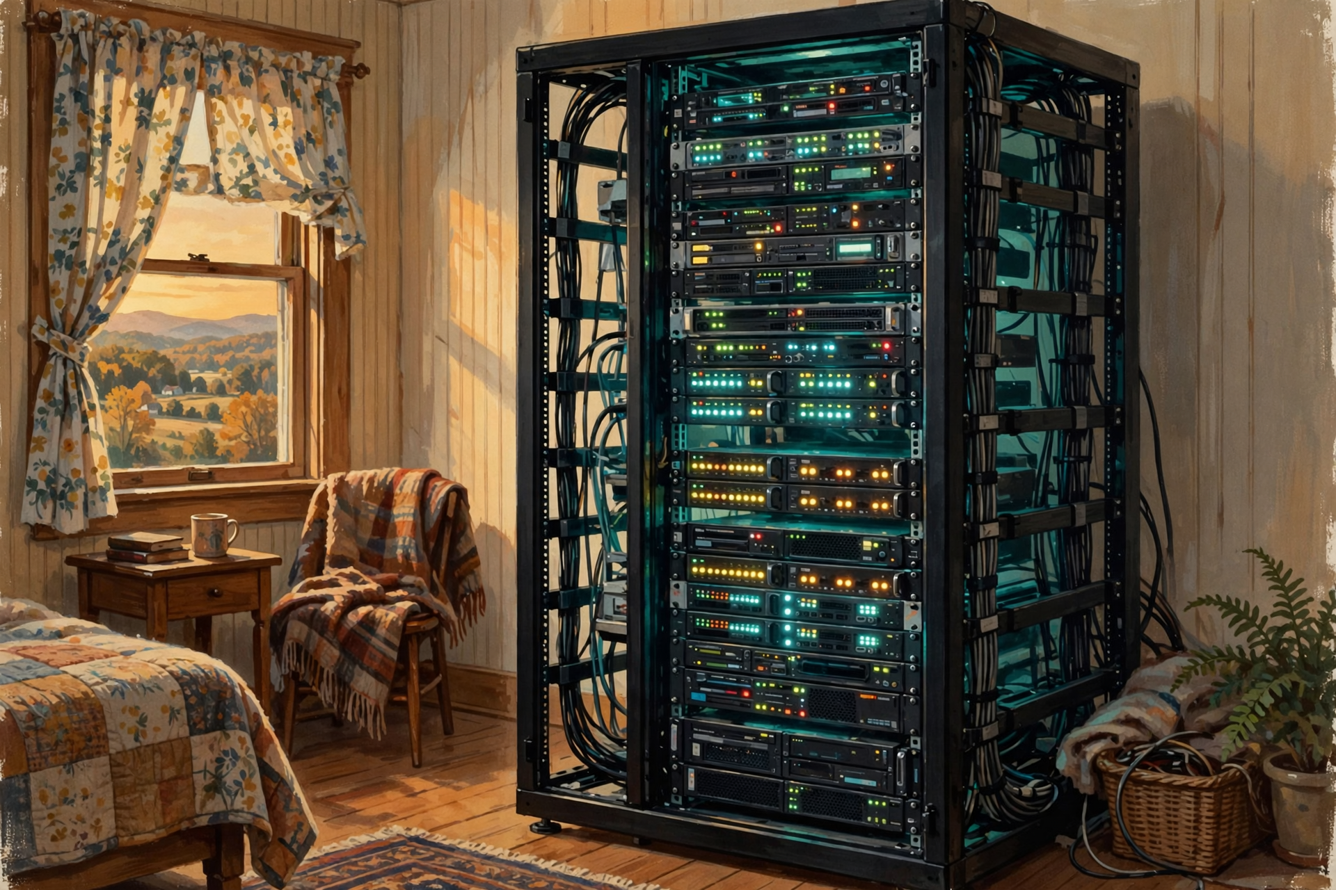 Illustration for A Beautiful Cabinet Full of Blinking Lights
