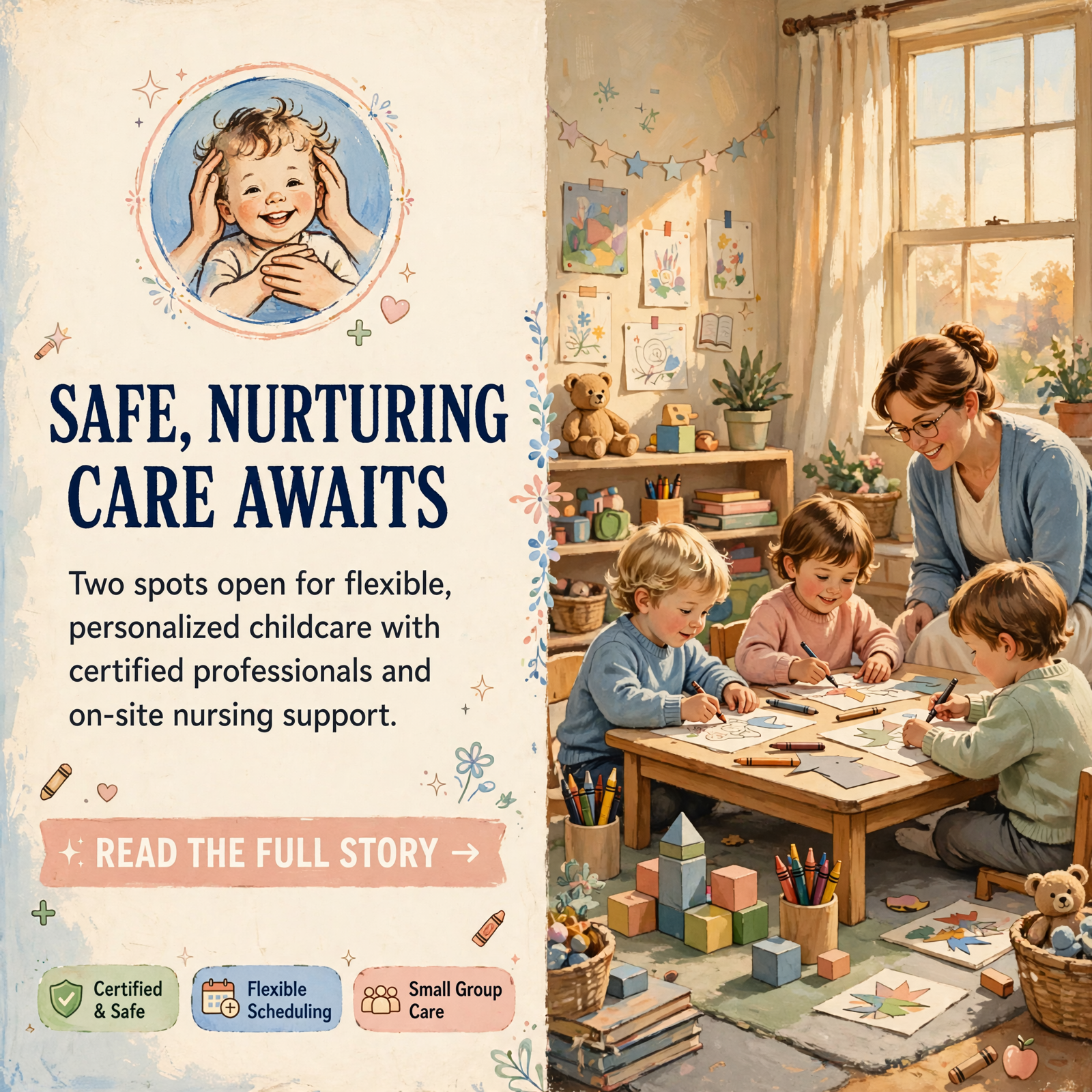 Featured image for "👶 Two Spots Open at Miss Elaynes In Home Child Care in Doyle"