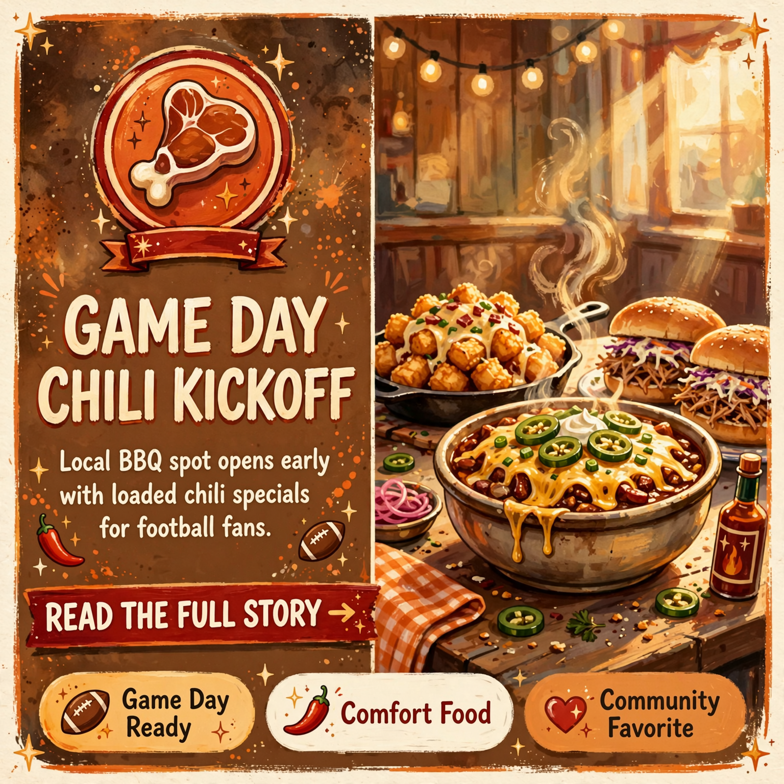 Featured image for "🍖 Off the Farm Barbque Kicks Off Game Day with Chili Specials in Soddy Daisy"