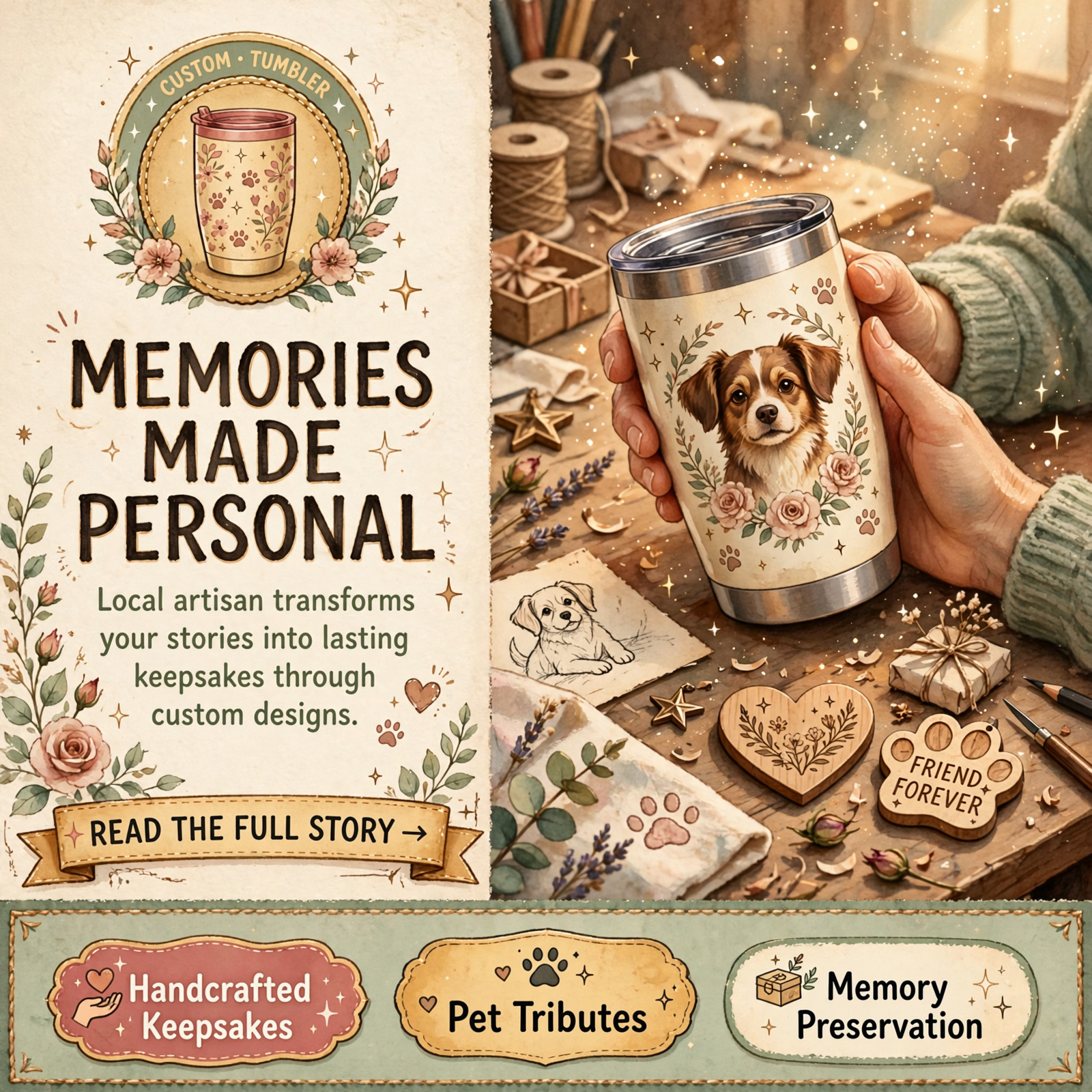 Featured image for "🎨 Personalized Gifts & Custom Designs - Tumblers, Pet Pieces & Memorial Keepsakes"