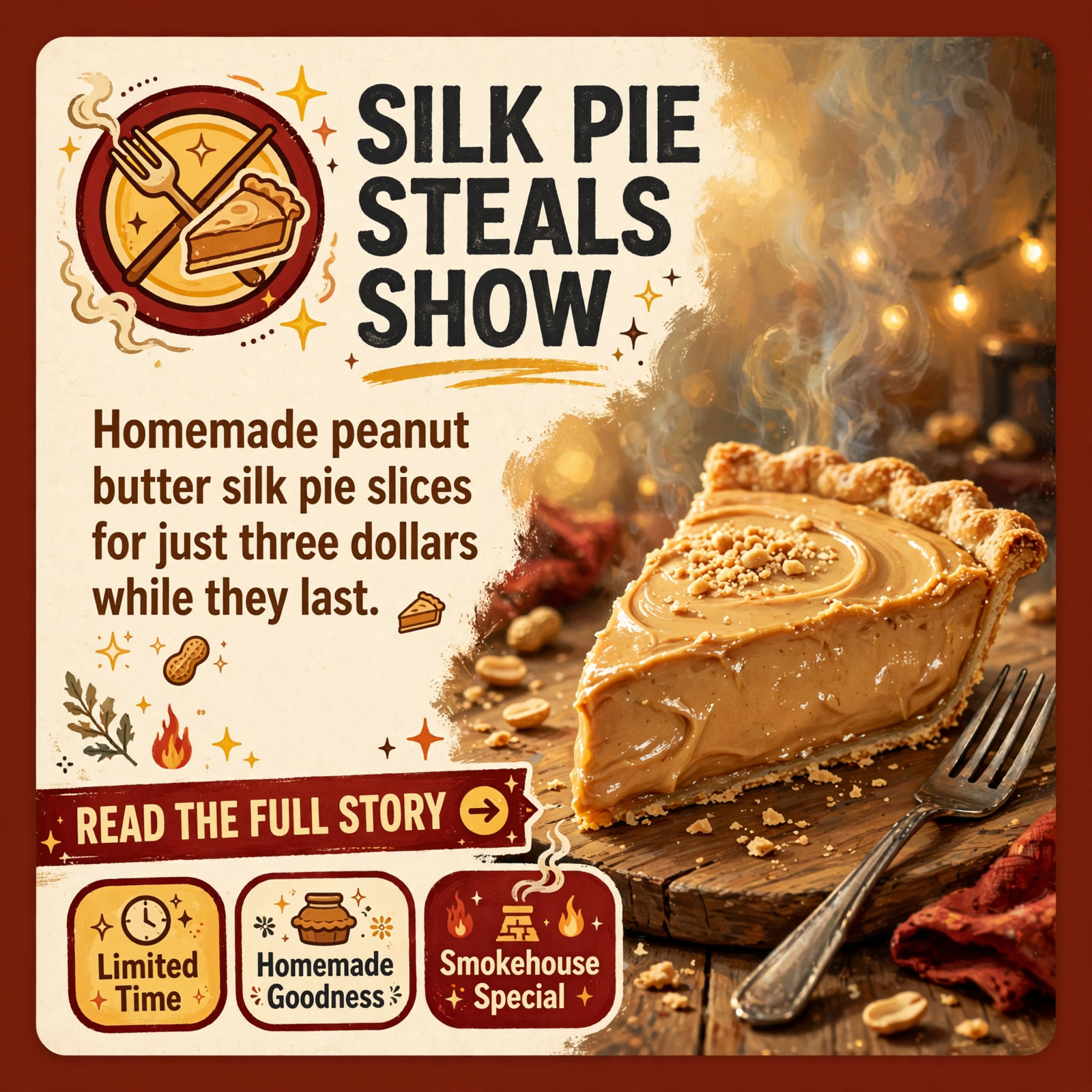 Featured image for "🥧 Peanut Butter Silk Pie Special at Blue Hole BBQ in Ocoee - $3 a Slice While Supplies Last"