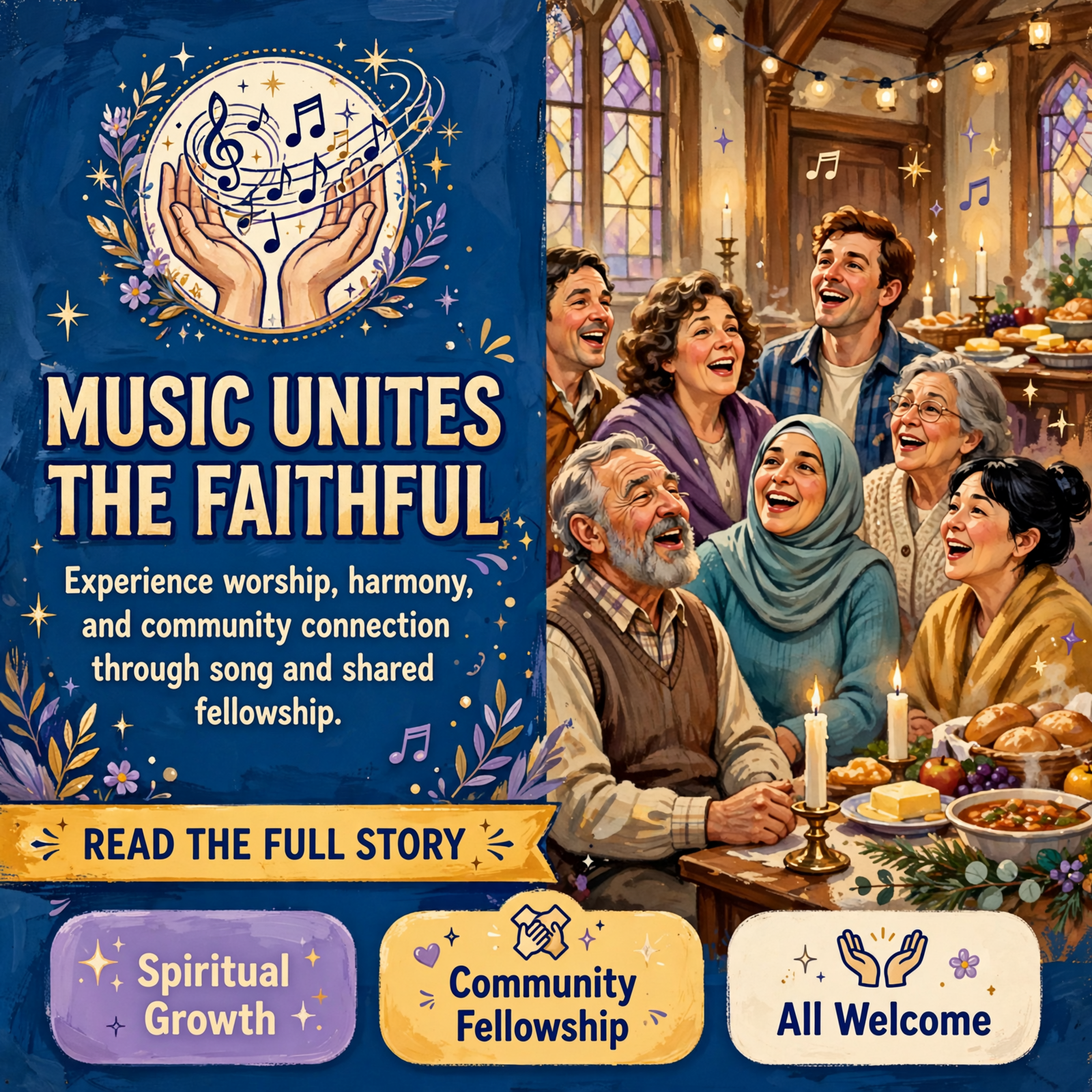 Featured image for "🎵 Abundant Grace Church Welcomes The Singing Believers for Sunday Service and Meal"