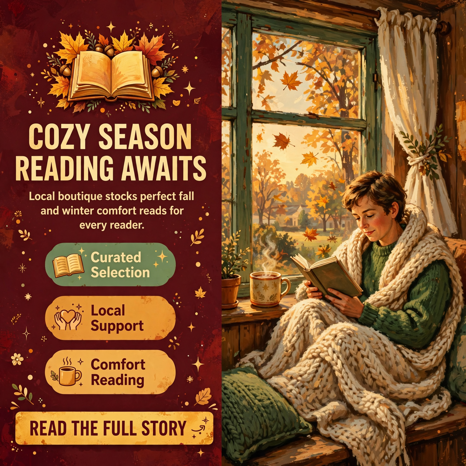 Featured image for "📚 Cozy Season Reading Selection Available at Local Boutique"