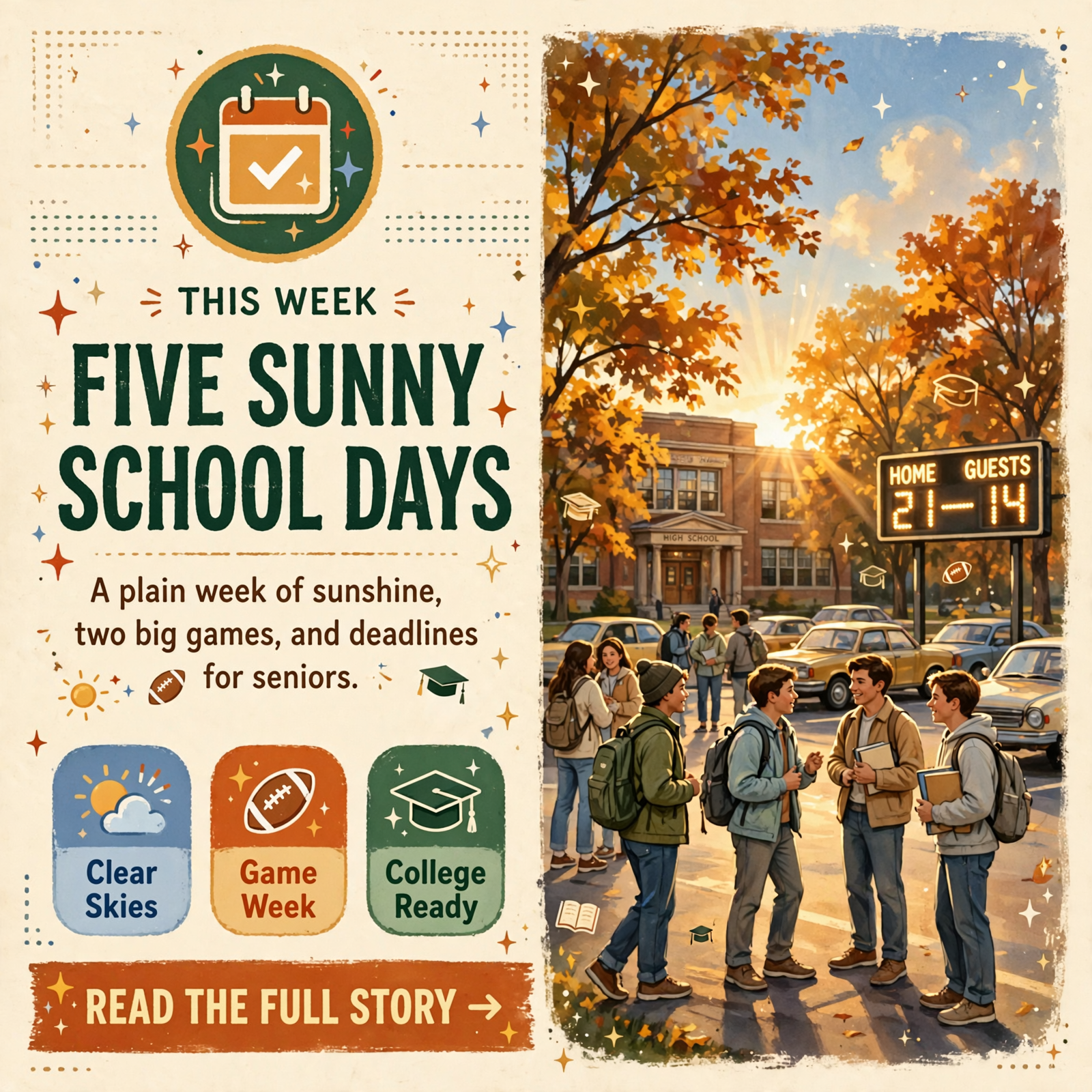 Featured image for "🏫 The Week Ahead: A Tuesday Playoff, a Friday Road Trip and Five Sunny School Days"