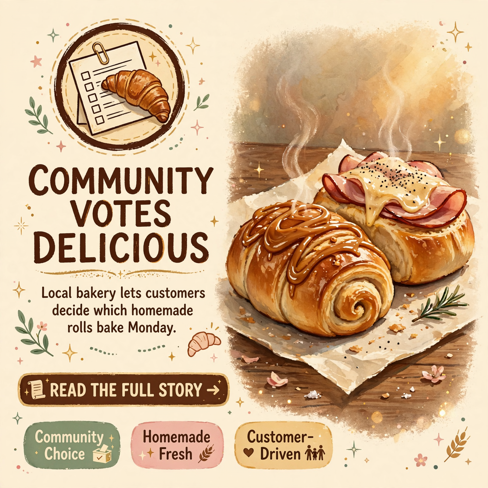 Featured image for "🥐 LaLa's Bazaar Asks Customers to Vote on Homemade Monday Rolls"