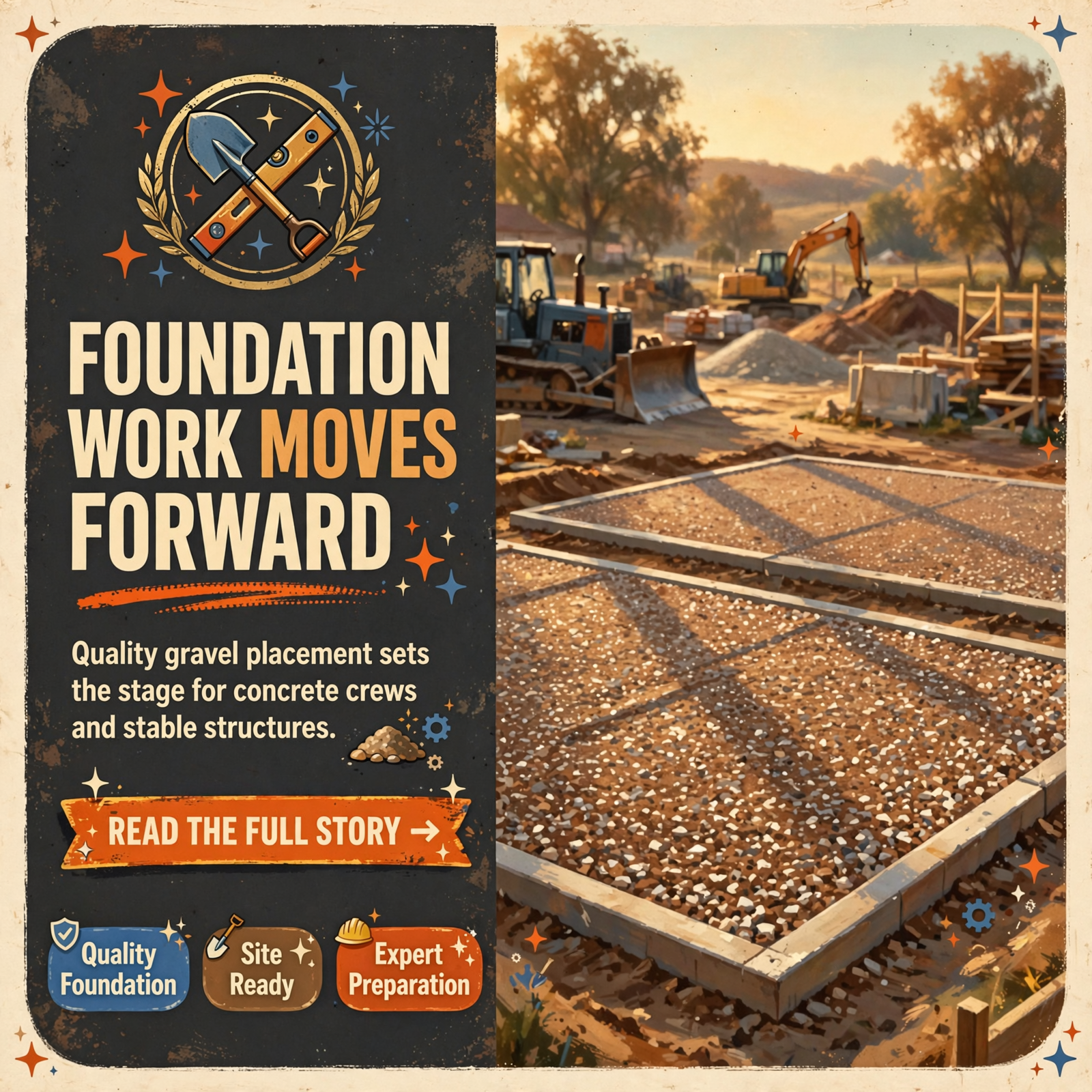 Featured image for "🛠️ Building Pads Ready for Concrete - McDowell Excavation Completes Gravel Work"