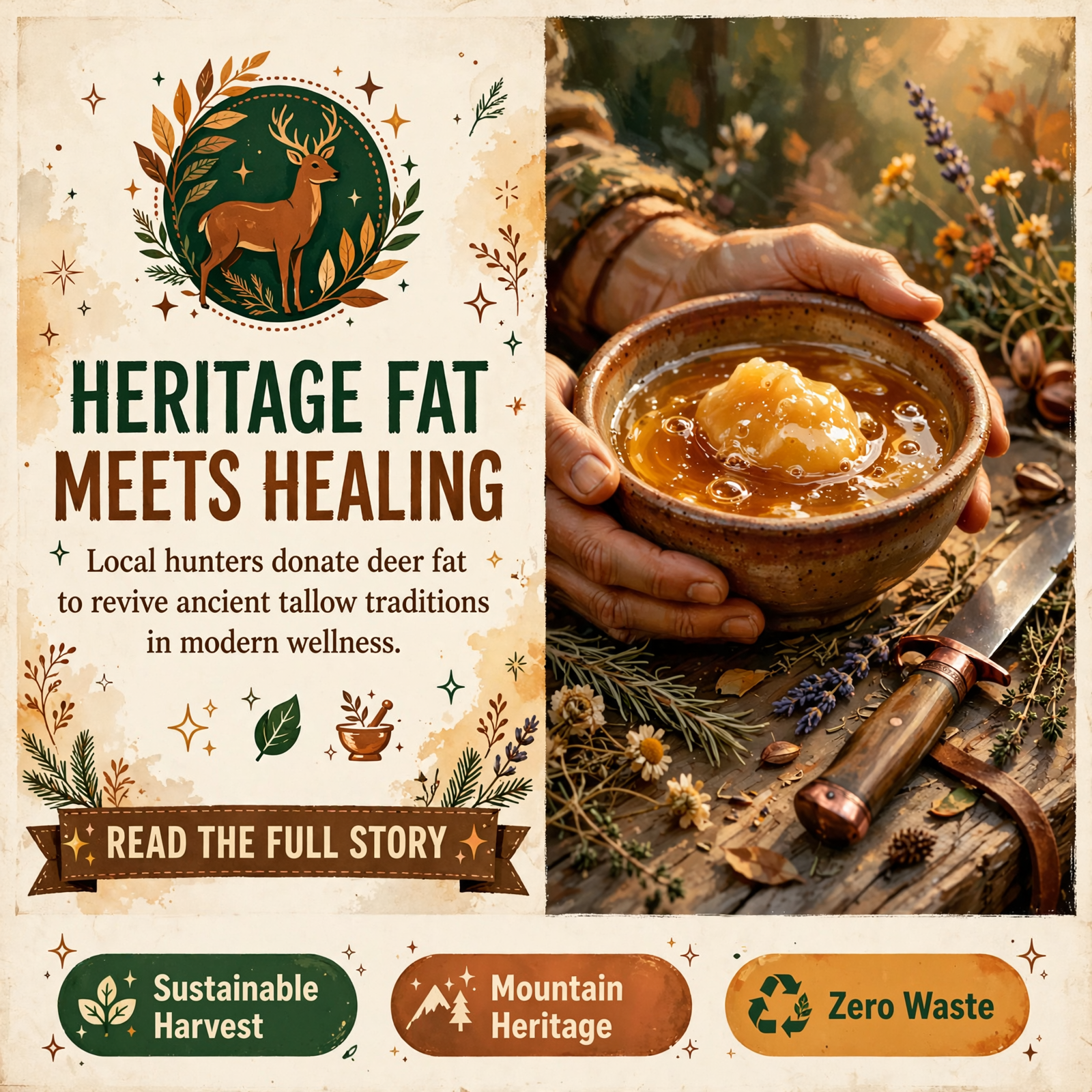π¦ The Holler Way Co . Seeks Deer Fat Donations to Launch Traditional Tallow Line β Featured Image Featured image for "π¦ The Holler Way Co . Seeks Deer Fat Donations to Launch Traditional Tallow Line"