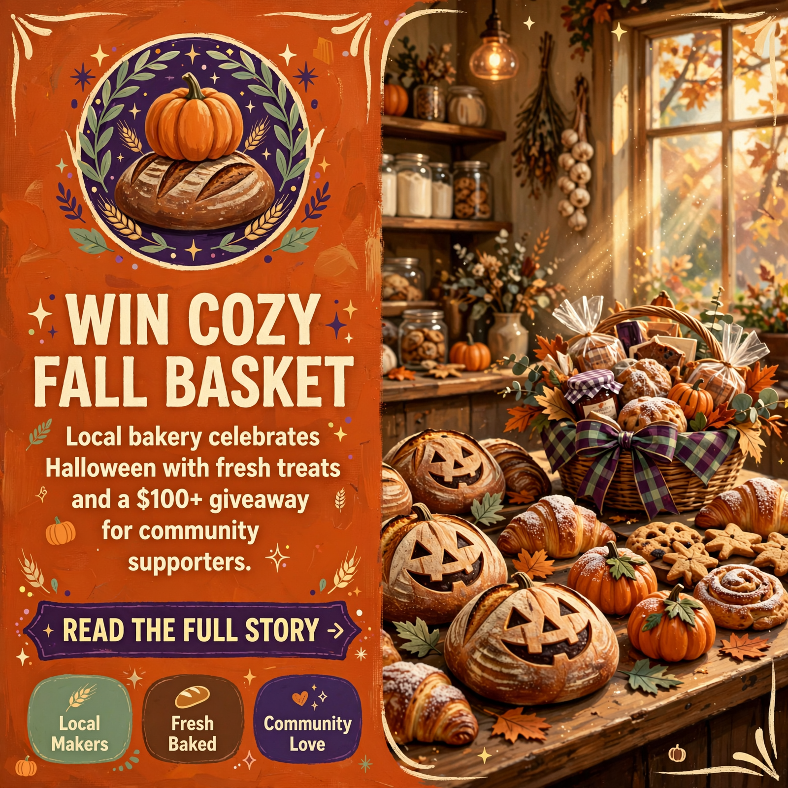 Featured image for "🎃 Win a $100+ Boo Basket at Field to Flour Sourdough 's Halloween Grab & Go in Cleveland"