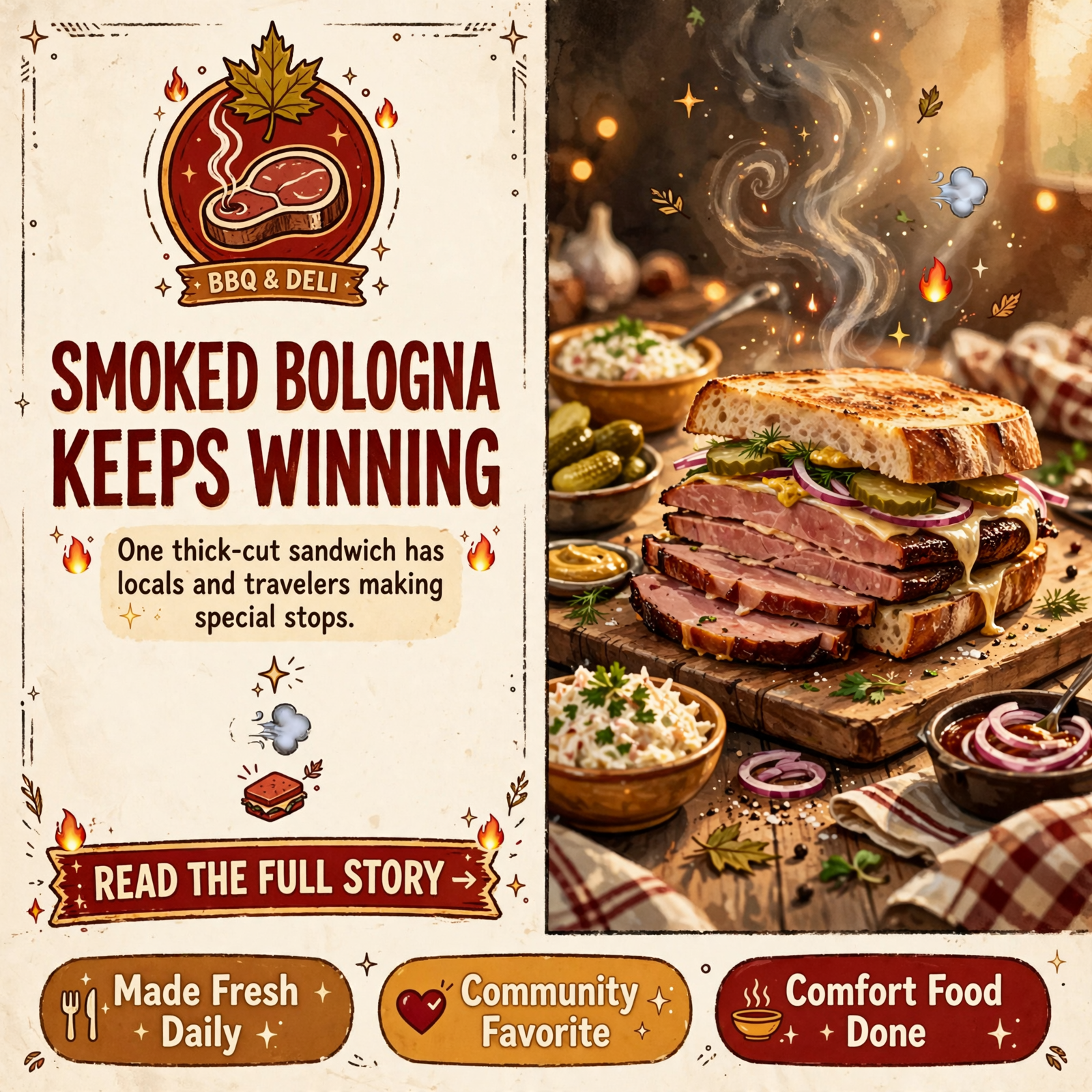 ๐ Smoked Bologna Sandwich Keeps Drawing Crowds to The Ugly Mug Bar & Grill in Spencer โ Featured Image Featured image for "๐ Smoked Bologna Sandwich Keeps Drawing Crowds to The Ugly Mug Bar & Grill in Spencer"