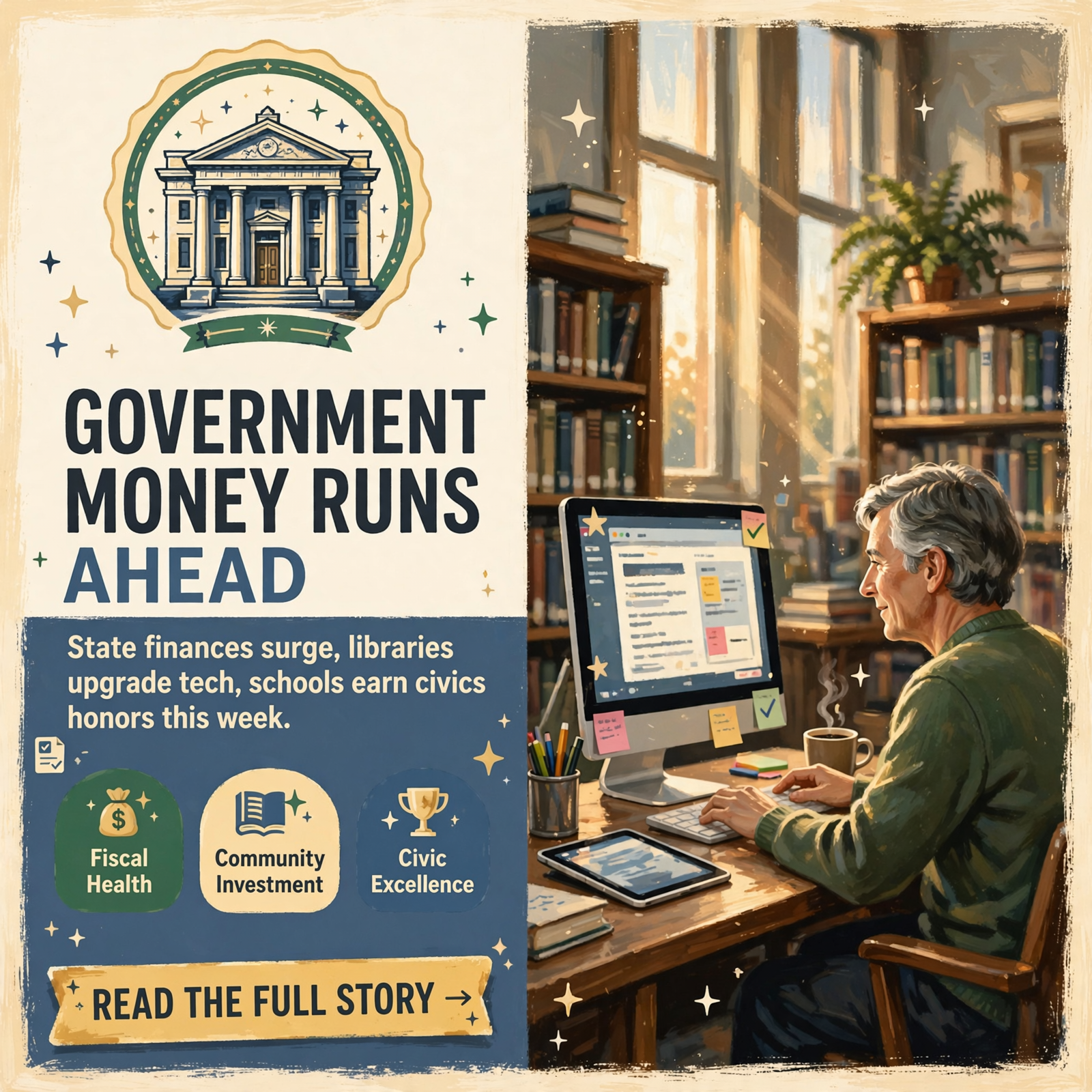 Featured image for "🏛️ Courthouse Corner: Tennessee's Checkbook Comes In $335.9 Million Ahead, New Computers Head to the Sequatchie County Library, Bledsoe…