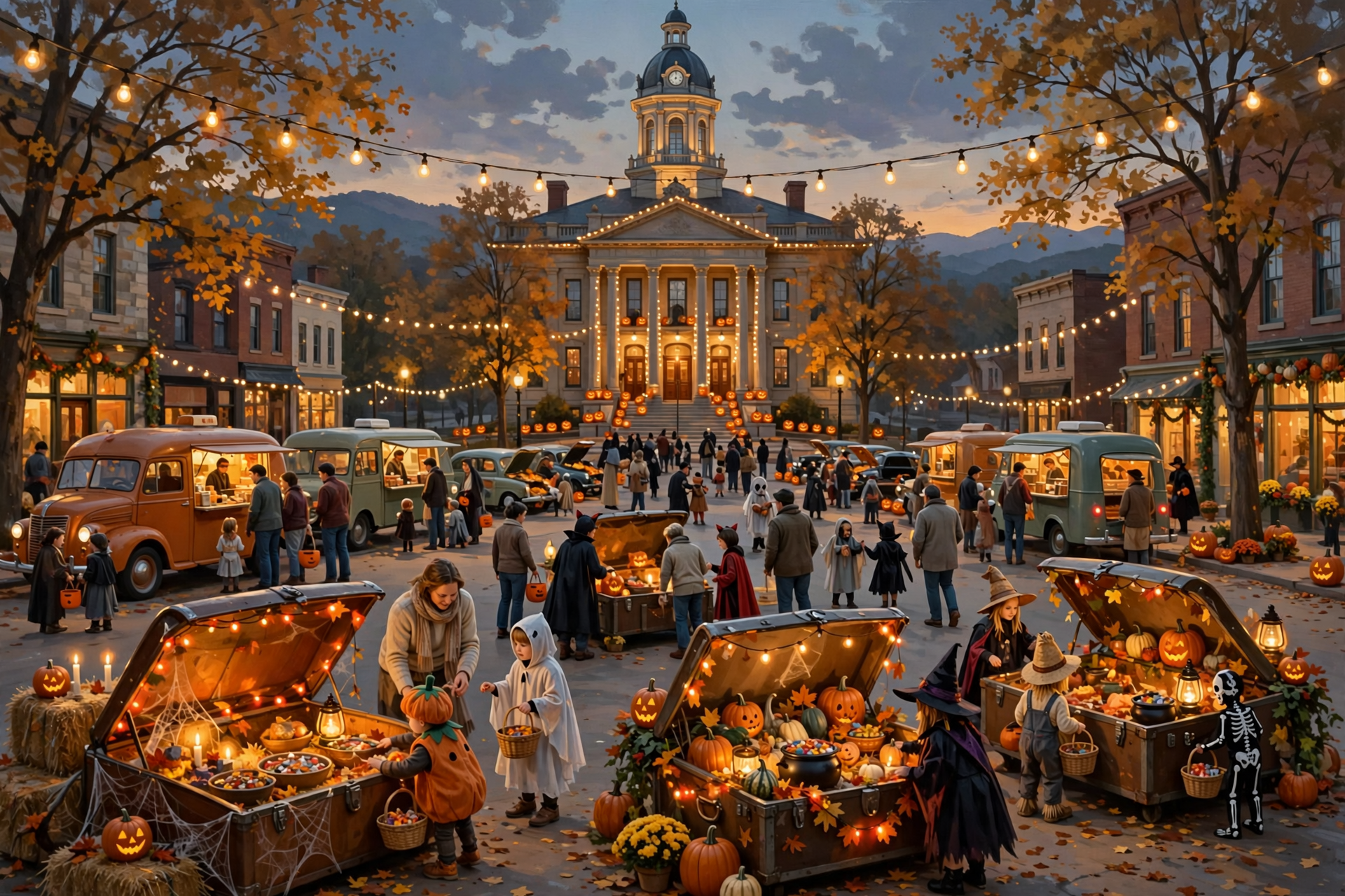 Illustration for 🎃 Trick-or-Treat on Scottsboro's Old Trade Day Square at Halloween on the Square