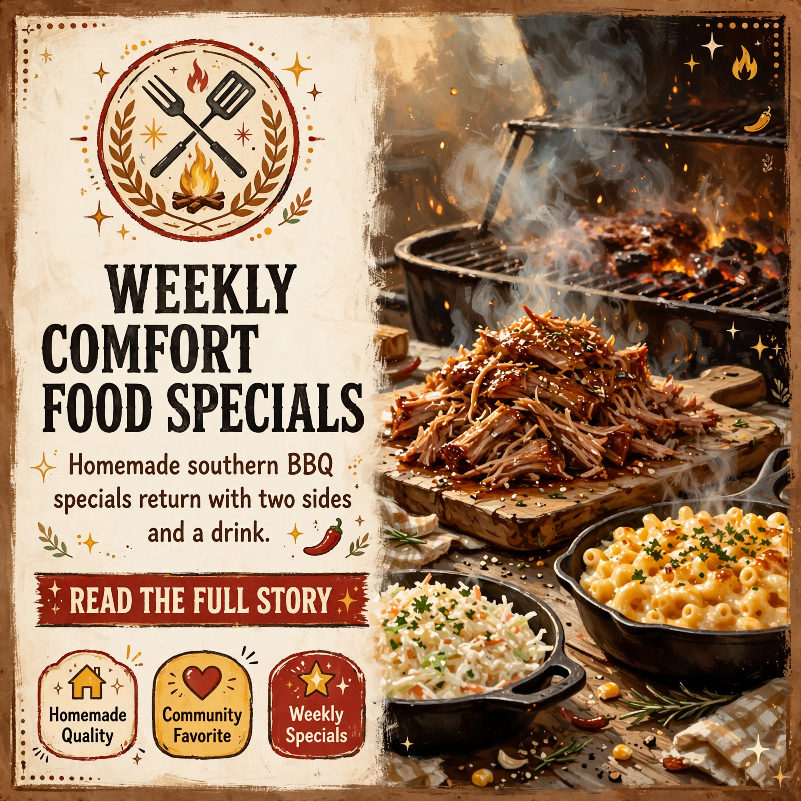 Featured image for "🍖 Weekly Comfort Food Specials at Off the Farm Barbque in Soddy Daisy"