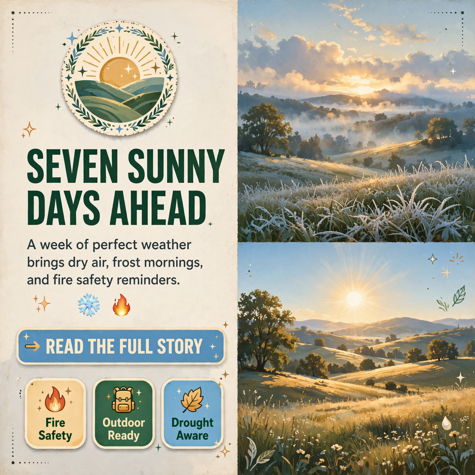 Featured image for "🔁 Wash, Rinse, Repeat: A Week of Sunny 70s for Dunlap, Bone-Dry Afternoons for Burn Piles, and No Rain in Sight"