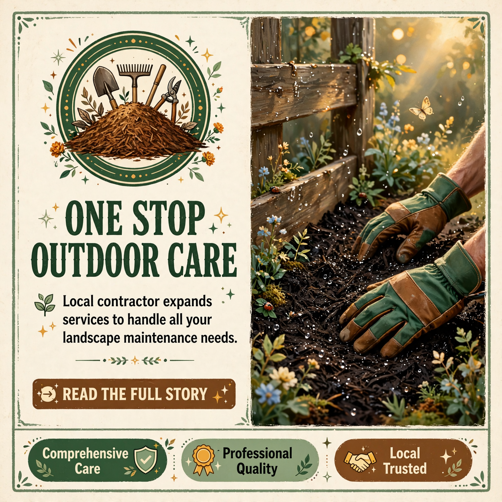 Featured image for "🌳 DC Power Wash Solutions Expands Landscape Services with Professional Mulching"