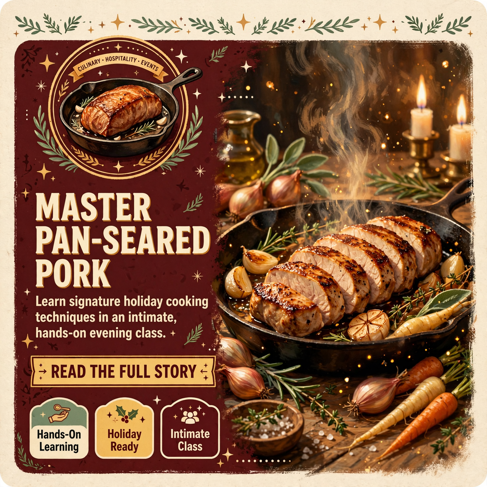 Featured image for "🍳 Learn to Make Pan-Seared Pork Tenderloin at Whistlestop Manor Cooking Class"