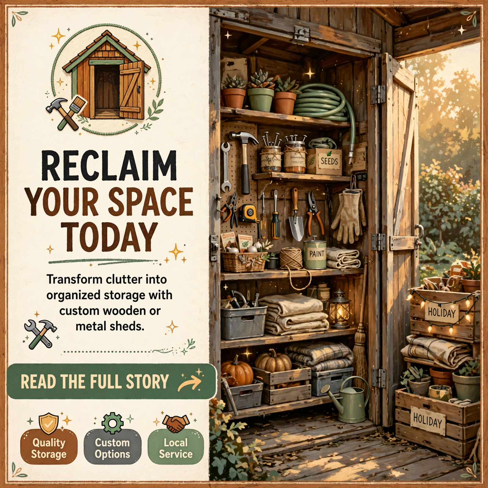 Featured image for "🏗️ Get Organized with Wooden or Metal Sheds at Mountain View Barns of Dunlap"