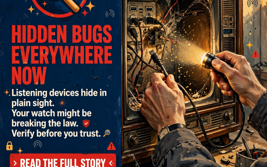 🔌 A Bug Behind the TV, a Watch That Listens, and Glasses That Read the Cards