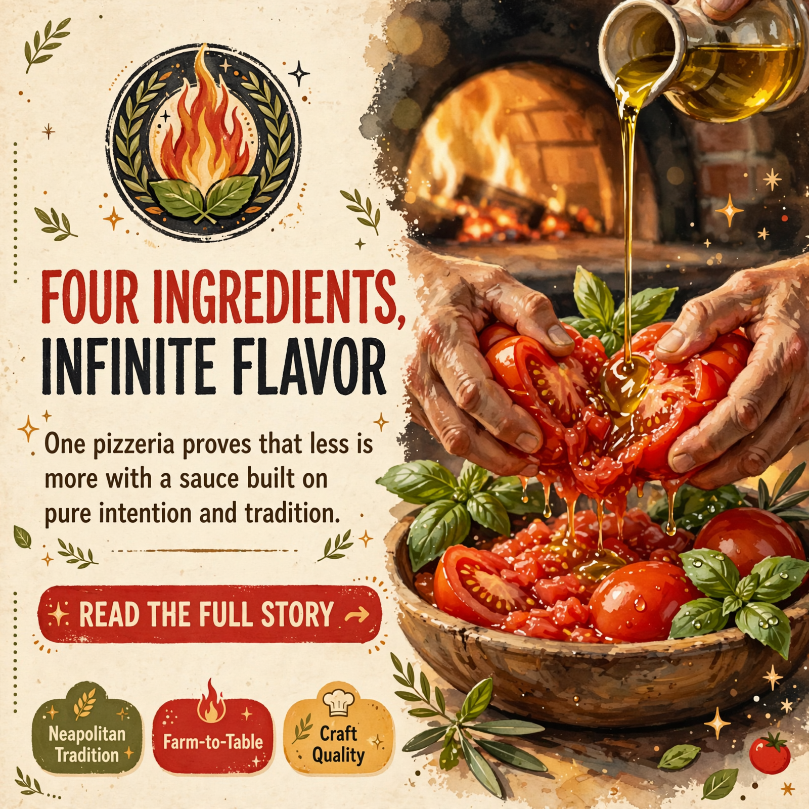 Featured image for "🍅 The Craft Behind the Sauce: How Pyro Pies Wood Fired Brick Oven Pizza Builds Flavor from Four Ingredients"