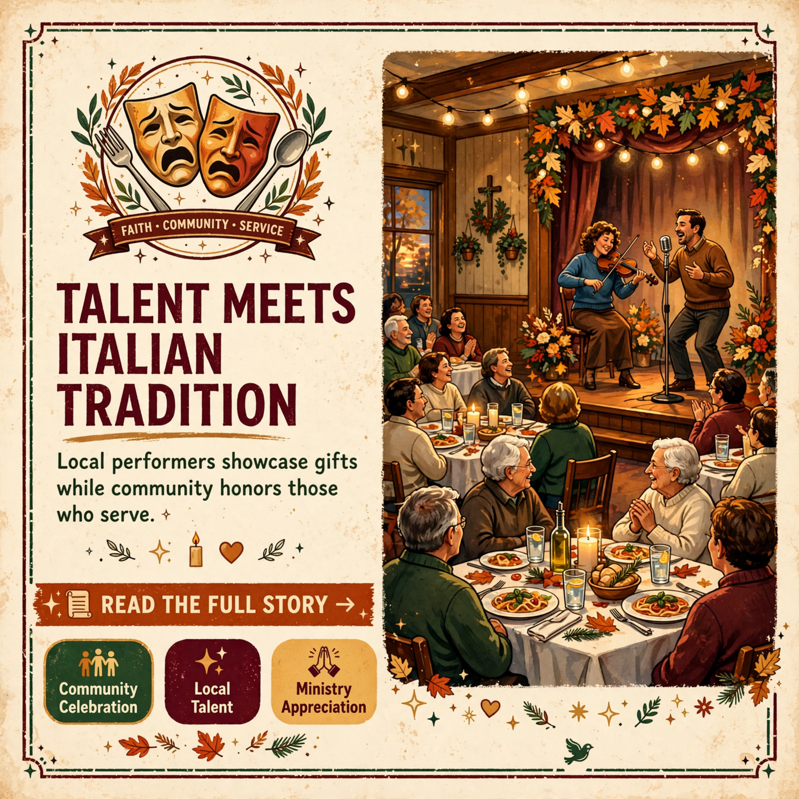 Featured image for "🎭 Fall Festival of Talents and Italian Dinner Coming to Whitwell"