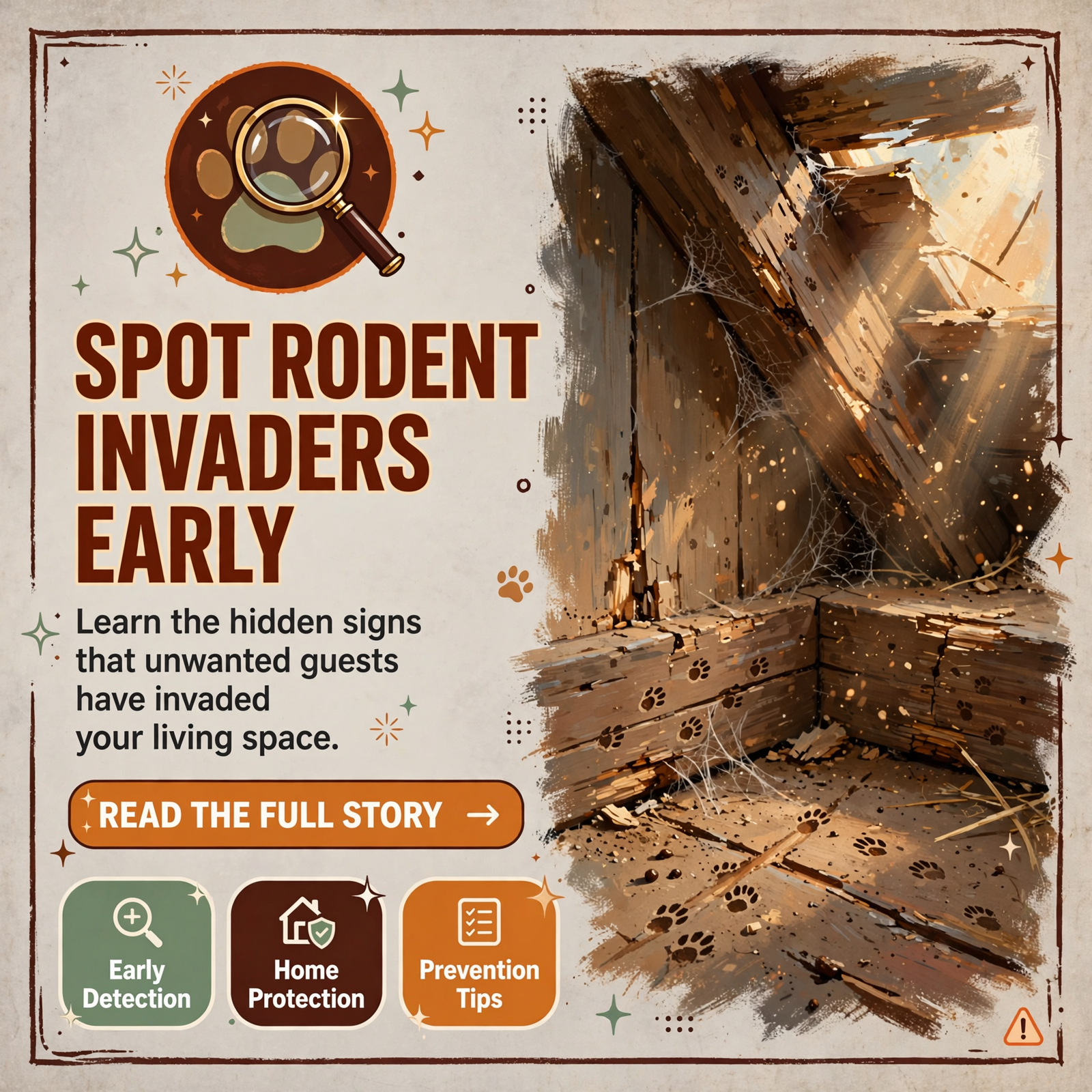 Featured image for "🔎 How to Spot Early Signs of Rodent Activity in Your Home"