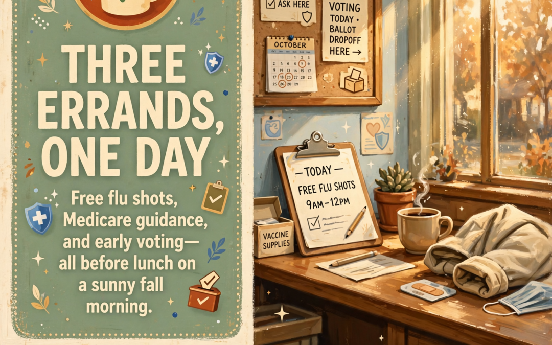 ☕ Front Porch Morning: Free Flu Shot Day, a Medicare Talk at 10, and Sunny Near 77