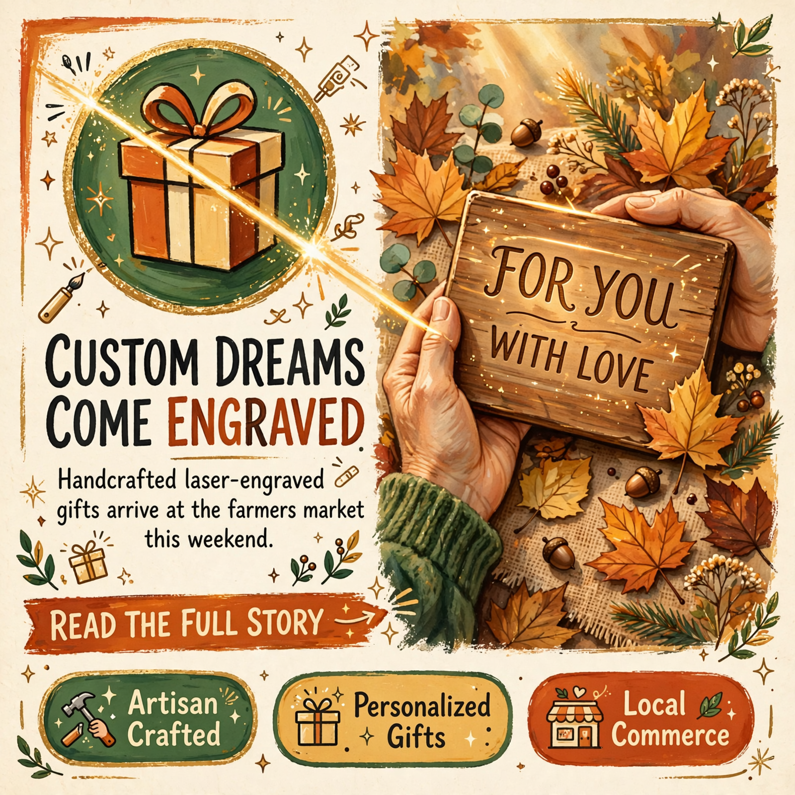 Featured image for "🎁 Country Boys Laser Engraving Brings Custom Gifts to Dunlap Farmers Market"