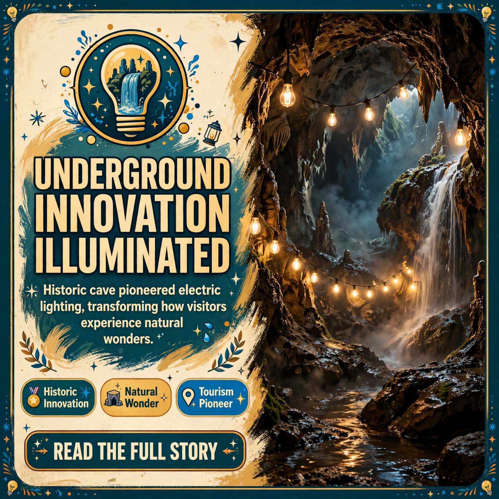 Featured image for "⚡ Ruby Falls Was Among the First Caves to Install Electric Lights"