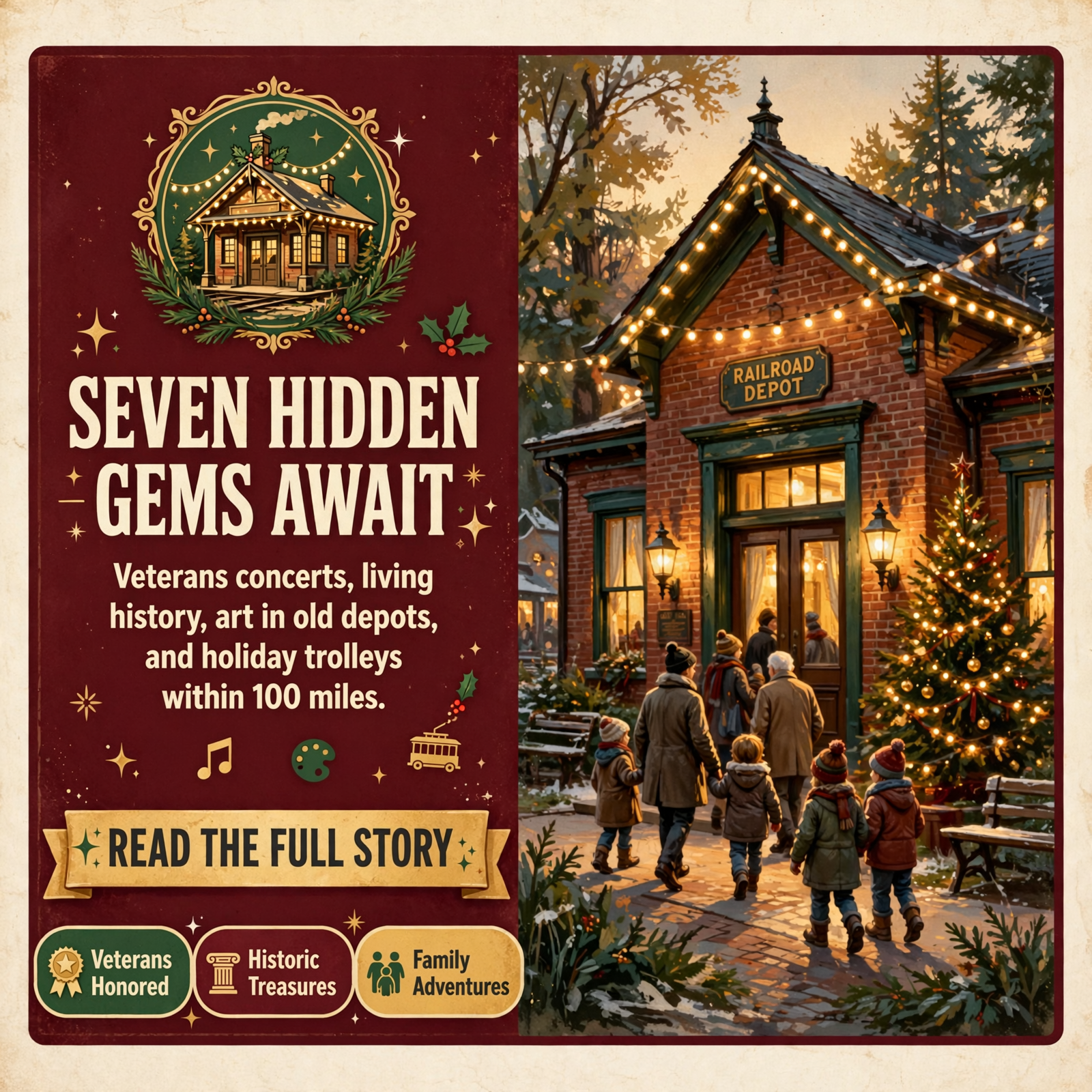 Featured image for "🧭 Hundred-Mile Happenings: A Veterans Concert in Crossville, Living History in Huntsville, Art in an Old Cleveland Depot, a Museum Holiday…