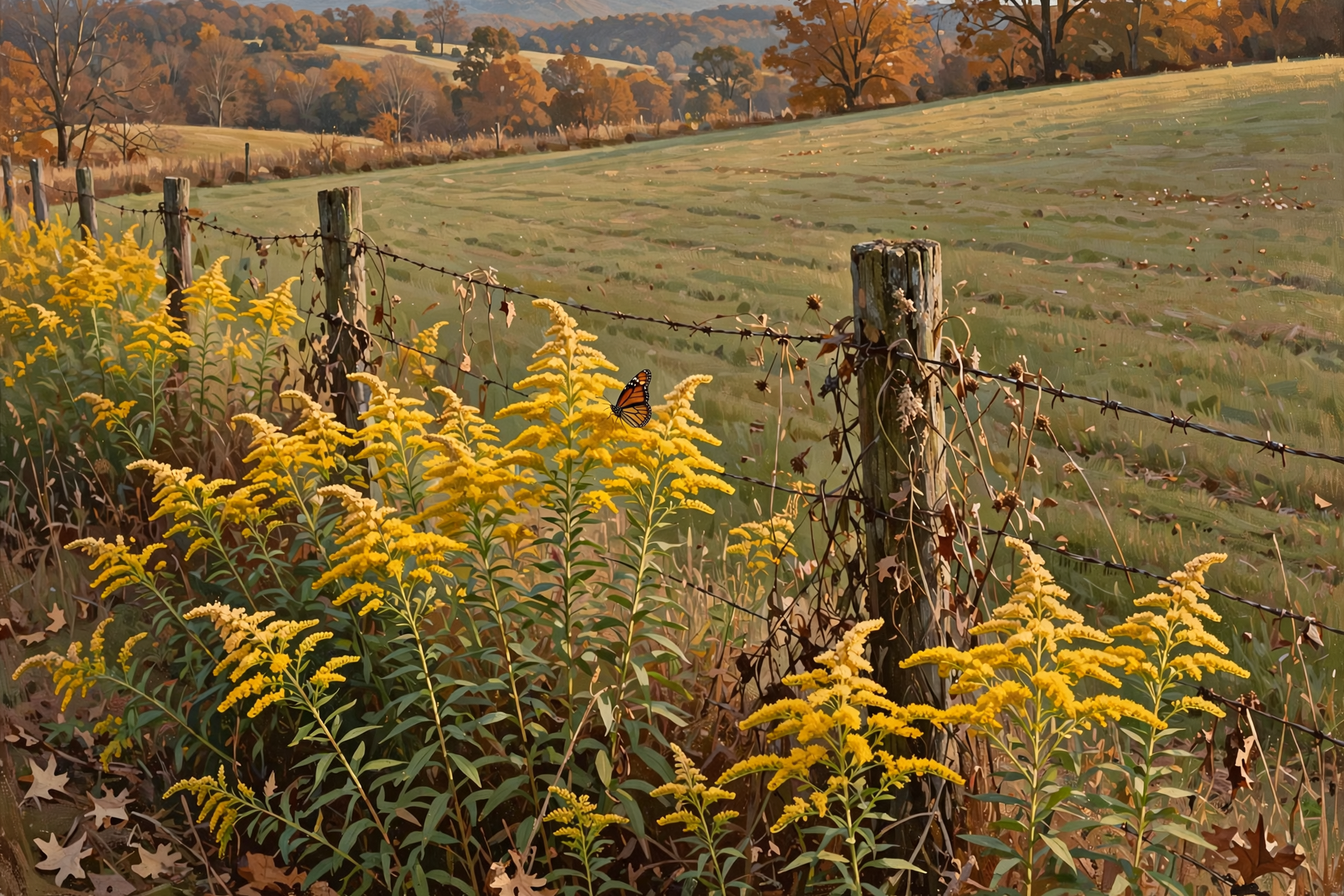 Illustration for 🌼 Leave a Wild Edge: Goldenrod for the Bees, Cover for the Quail