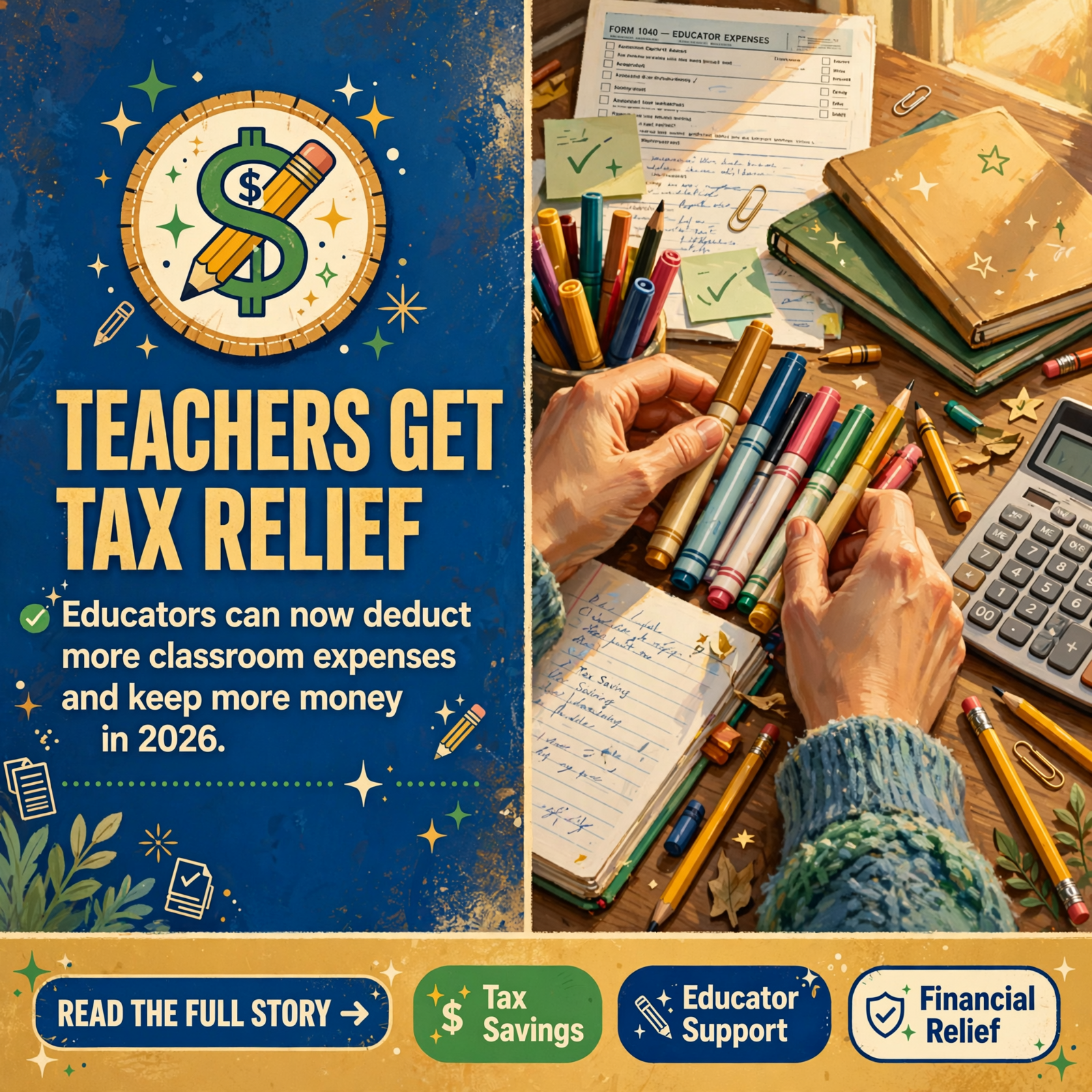 Featured image for "📚 K-12 Educators Now Have Expanded Tax Deduction Options for 2026 Classroom Expenses"