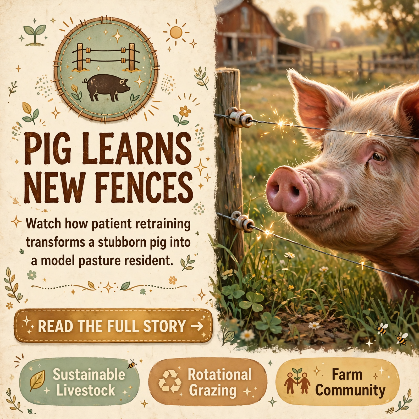 Featured image for "🐷 Retraining a Pig to Electric Fence: A Regenerative Farm's Practical Approach"