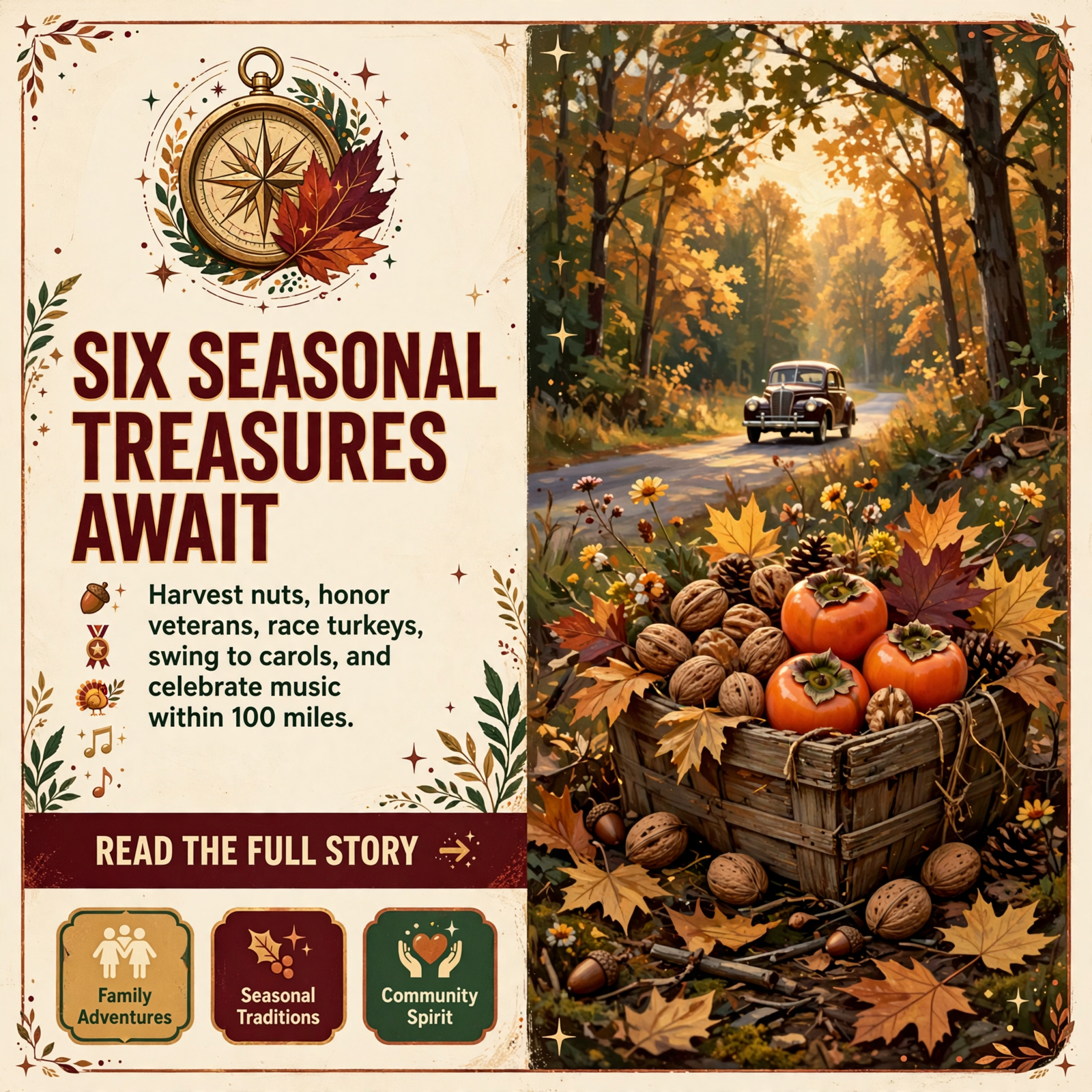 Featured image for "🧭 Hundred-Mile Happenings: Persimmon Picking in Cookeville, a Veterans Day Lunch in South Pittsburg, Chattanooga's Oldest Turkey Trot, Two…