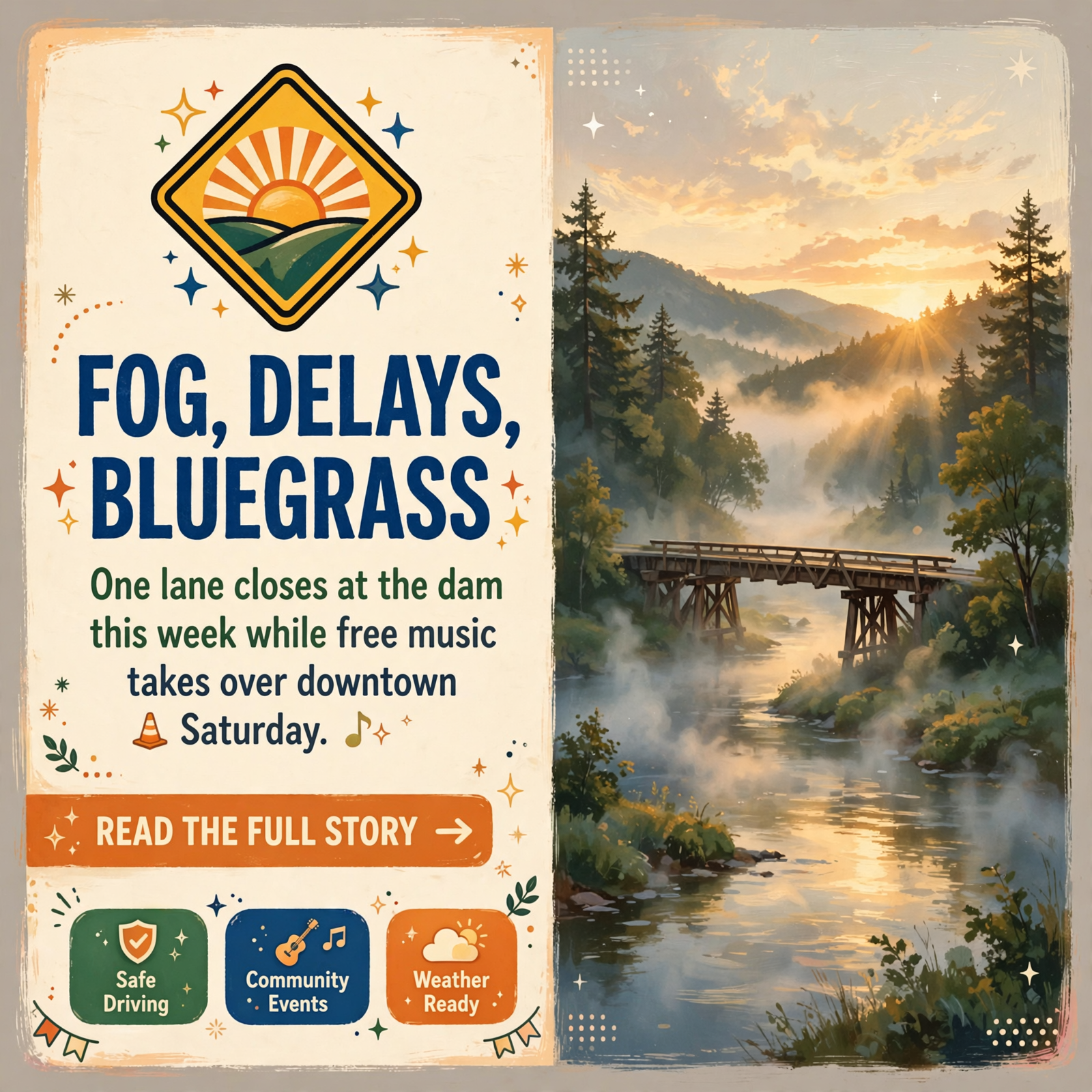 Featured image for "🌉 One Lane on the Dam, Bluegrass Streets Closing Saturday and a Busy Halloween Weekend Ahead: Your Roads & Commute Report"