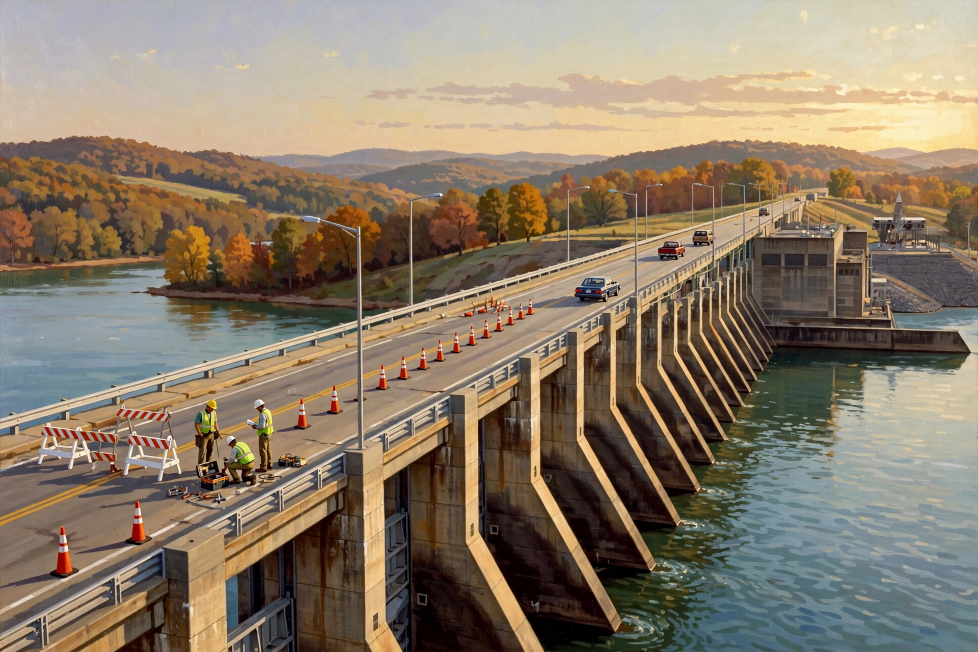 Illustration for 🌉 Chickamauga Dam: One Lane Today and Tomorrow, and the Road Stays Open