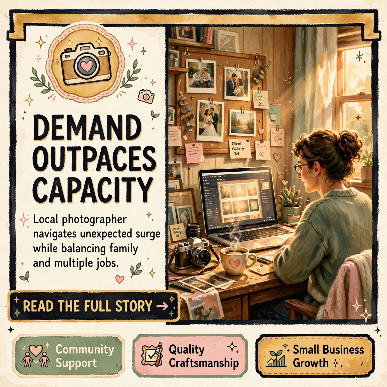 📸 Willow Creek Photography Manages Surge in Bookings – Temporary Turnaround Delay Expected — Featured Image Featured image for "📸 Willow Creek Photography Manages Surge in Bookings - Temporary Turnaround Delay Expected"
