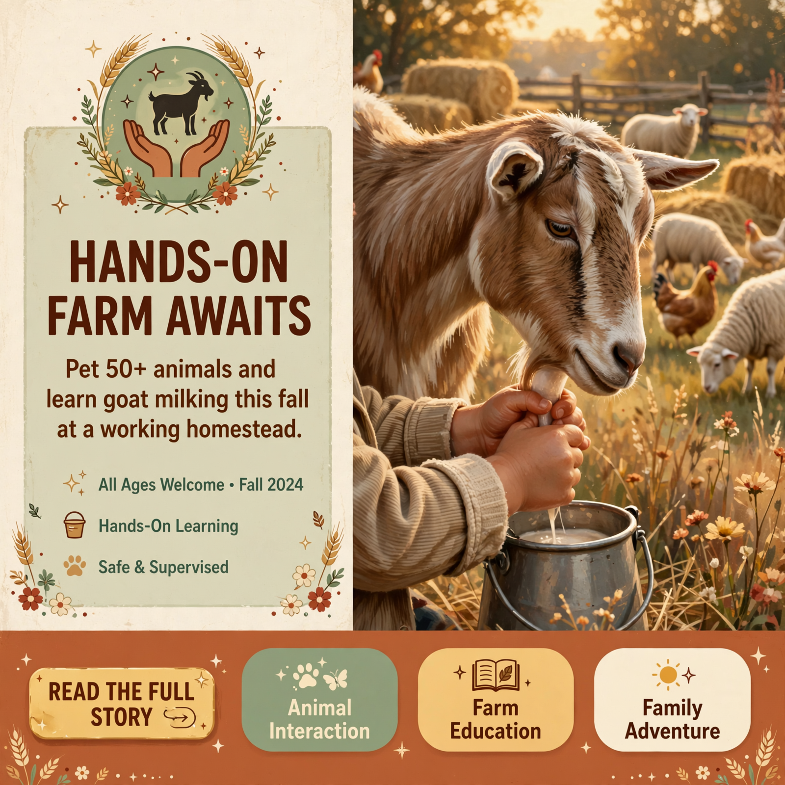 Featured image for "🐐 Farm Tours Come to Hixson - Pet 50+ Animals and Learn Goat Milking This Fall"