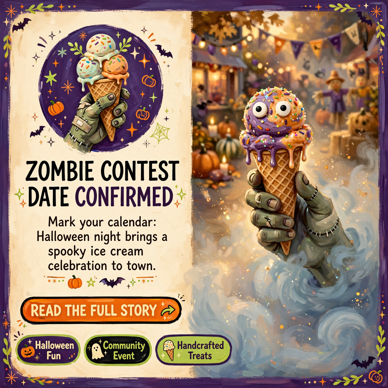 Featured image for "🧟 Zombie Ice Cream Clarifies Contest Date for Halloween Celebration in Jasper"
